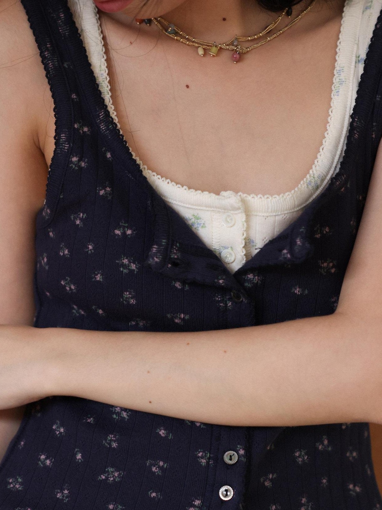 Miroment Pure Cotton Slim Spaghetti Strap Women Layering Solid Cami Tops