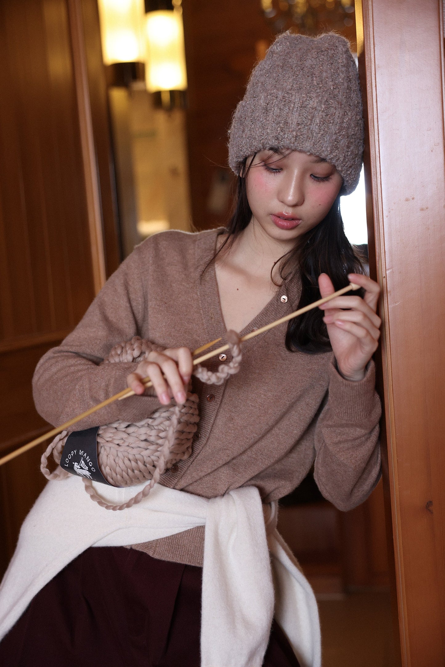 Miroment_Ultra_Soft_Pure_Cashmere_Colorblock_V-neck_Button_Cardigan_Women_Knit_Sweater_MISSTT