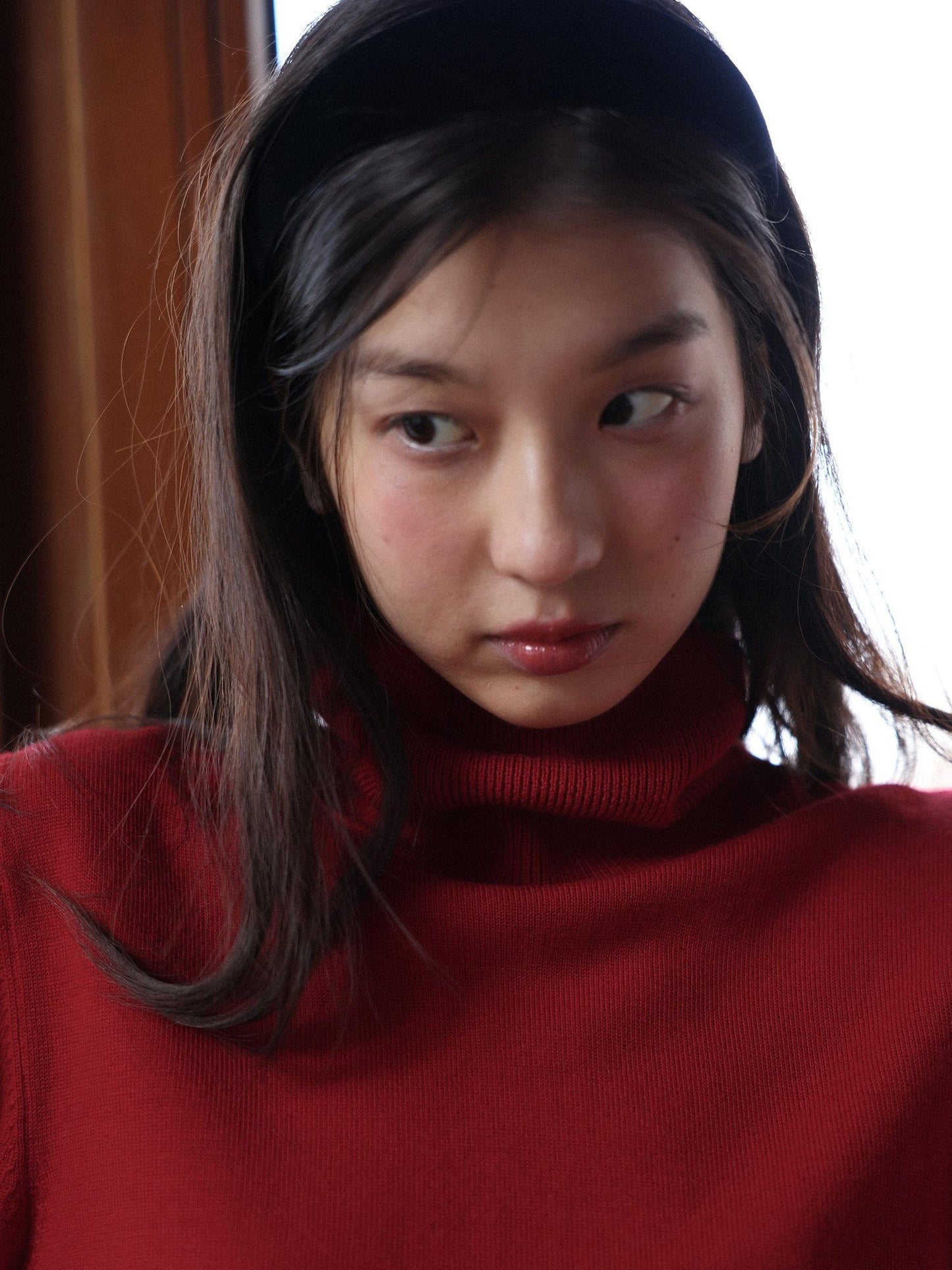 Miroment Elegant Tie Detail Slim Fit Commuter Women Wool Turtleneck Pullover Knit Sweater