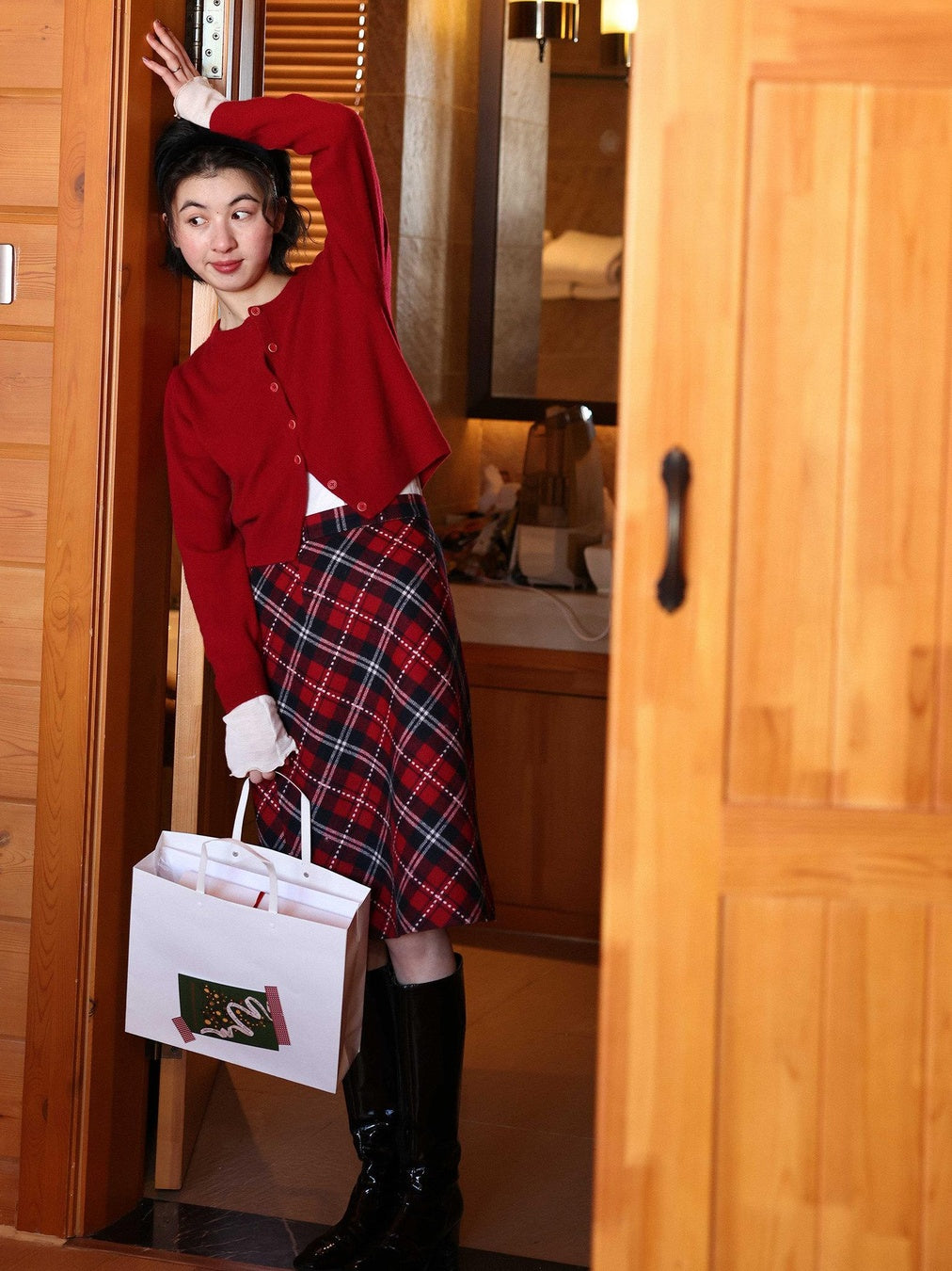 Miroment 100 Percent Cashmere Soft Cardigan Women Dreamy Red Blue Knit Sweaters