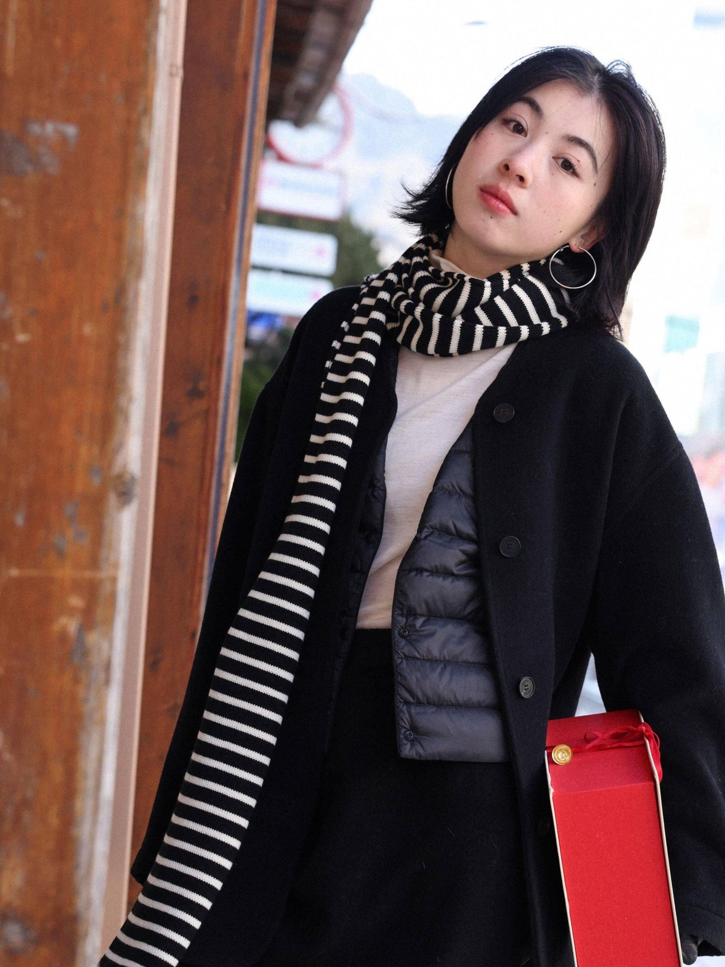 Miroment Soft Wool Cashmere Blend Vintage Collarless Midlength Women Wool Coat