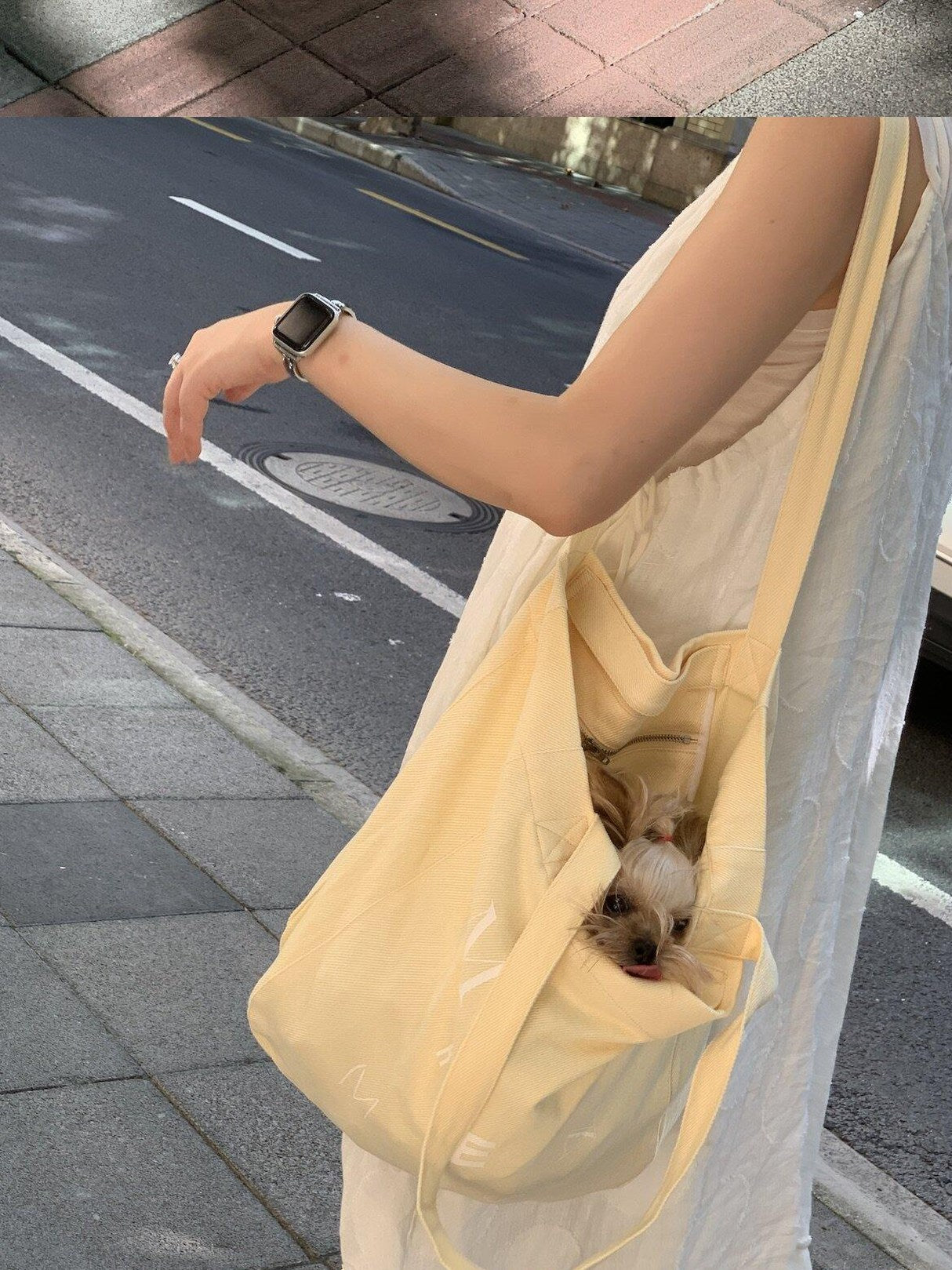Miroment Colorblock Cotton Small Square Shoulder Pastel Women Casual Canvas Tote Bag