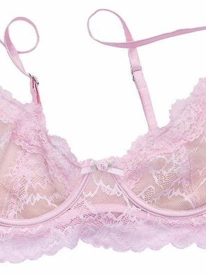 1JINN STUDIO Soft Underwire Push Up French Lace Trim U Shape Strap Tube Tops