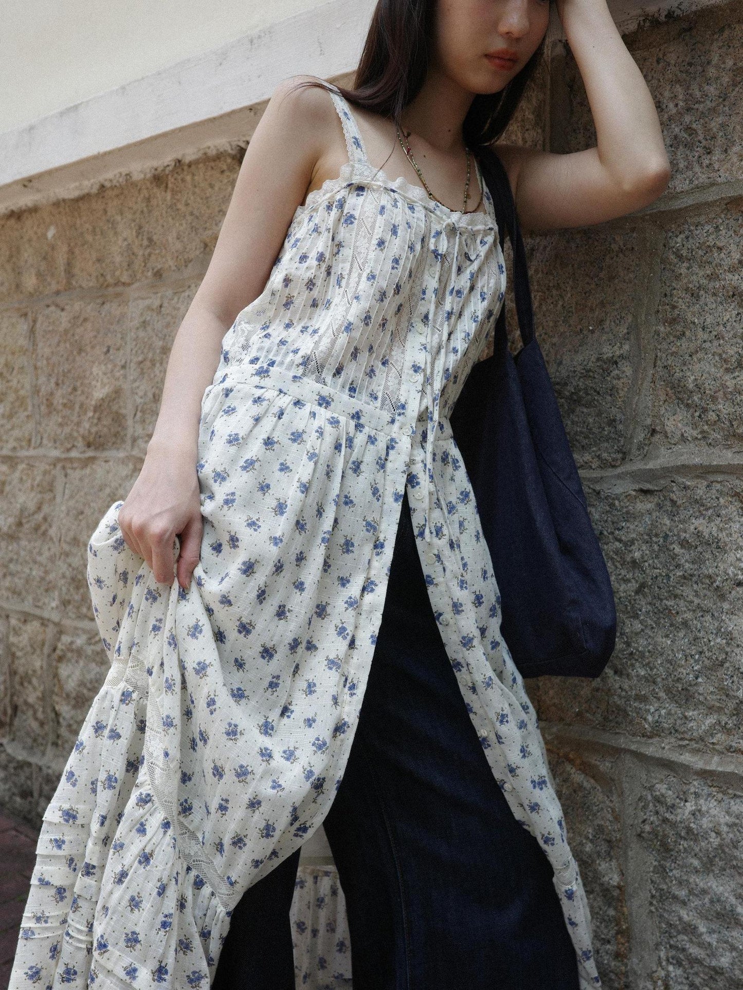 Miroment Bali Gauze Cotton High Waist Printed Sleeveless Floral Casual Maxi Dresses