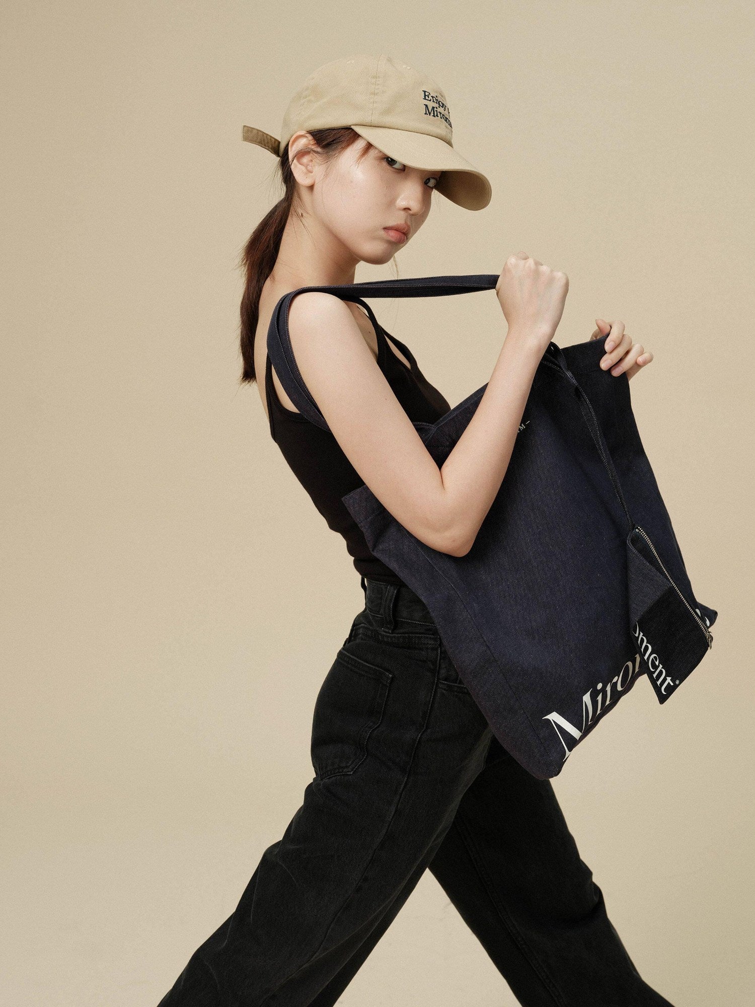 Miroment Indigo Open Top Casual Minimalist Shoulder Versatile Everyday Women'S Handbag