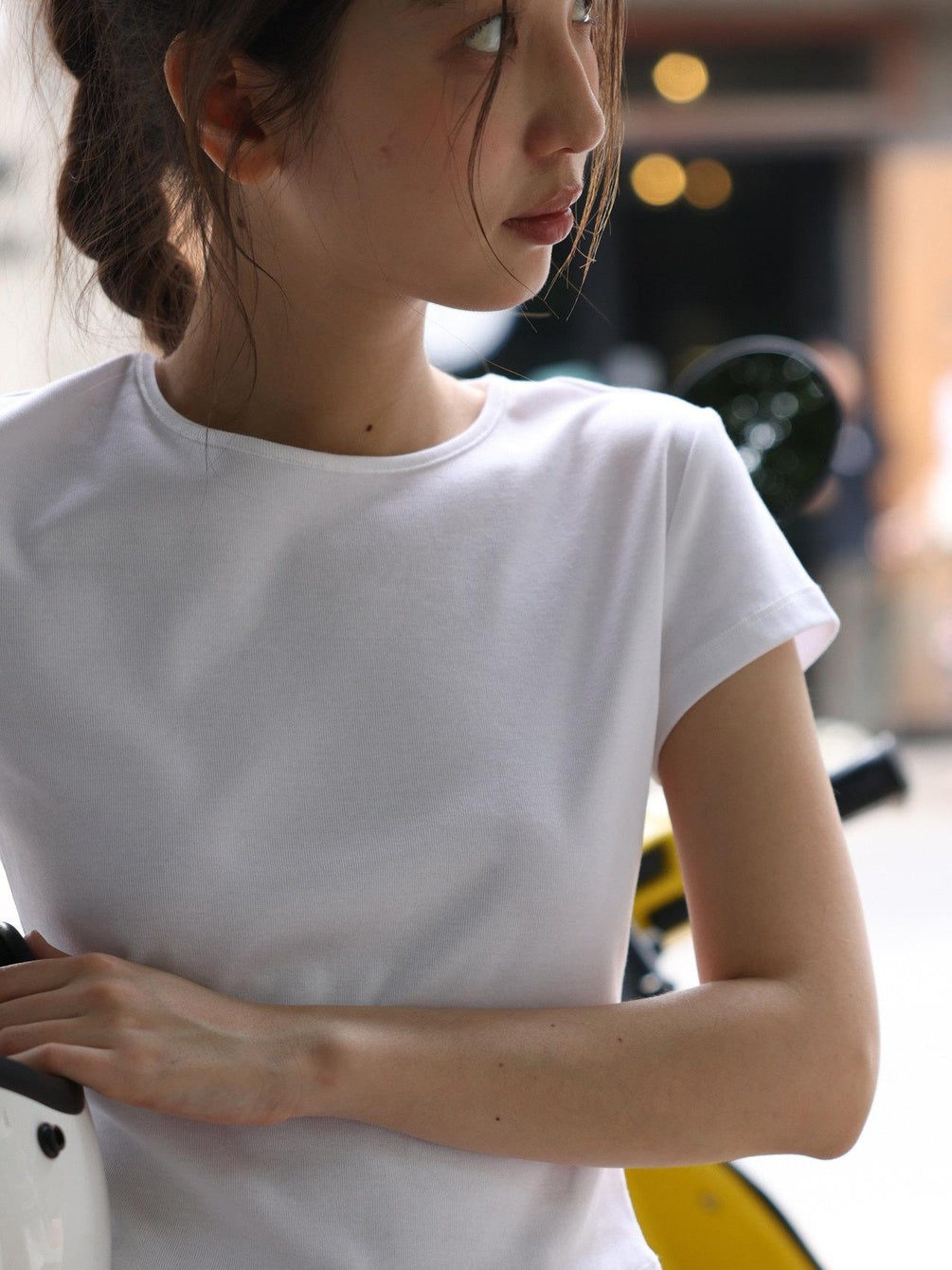 Miroment Soft Cotton Polyester Slim Fit Crop Round Neck Office Solid Fitted Tank Tops