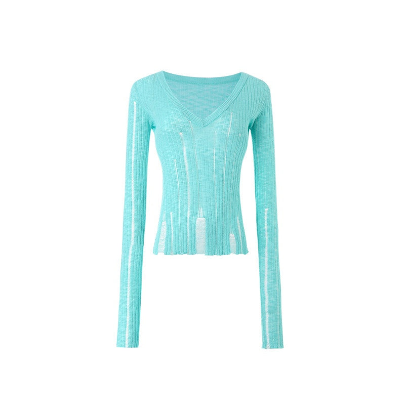 1JINN_STUDIO_Lightweight_V-neck_Hollowed_Slim_Waist_Pullover_Viscose_Sweaters_MISSTT