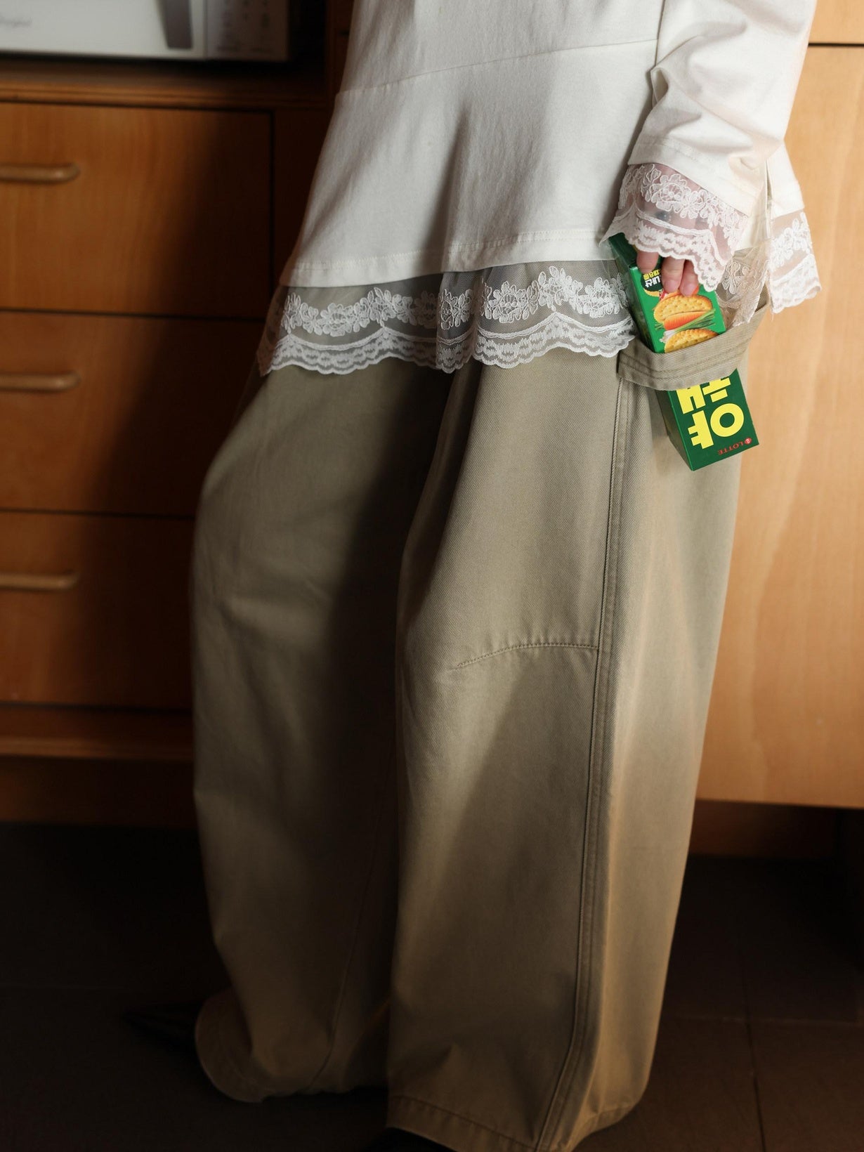Miroment Pure Cotton High Waist Distressed Vintage Straight Women Zipper Casual Pants