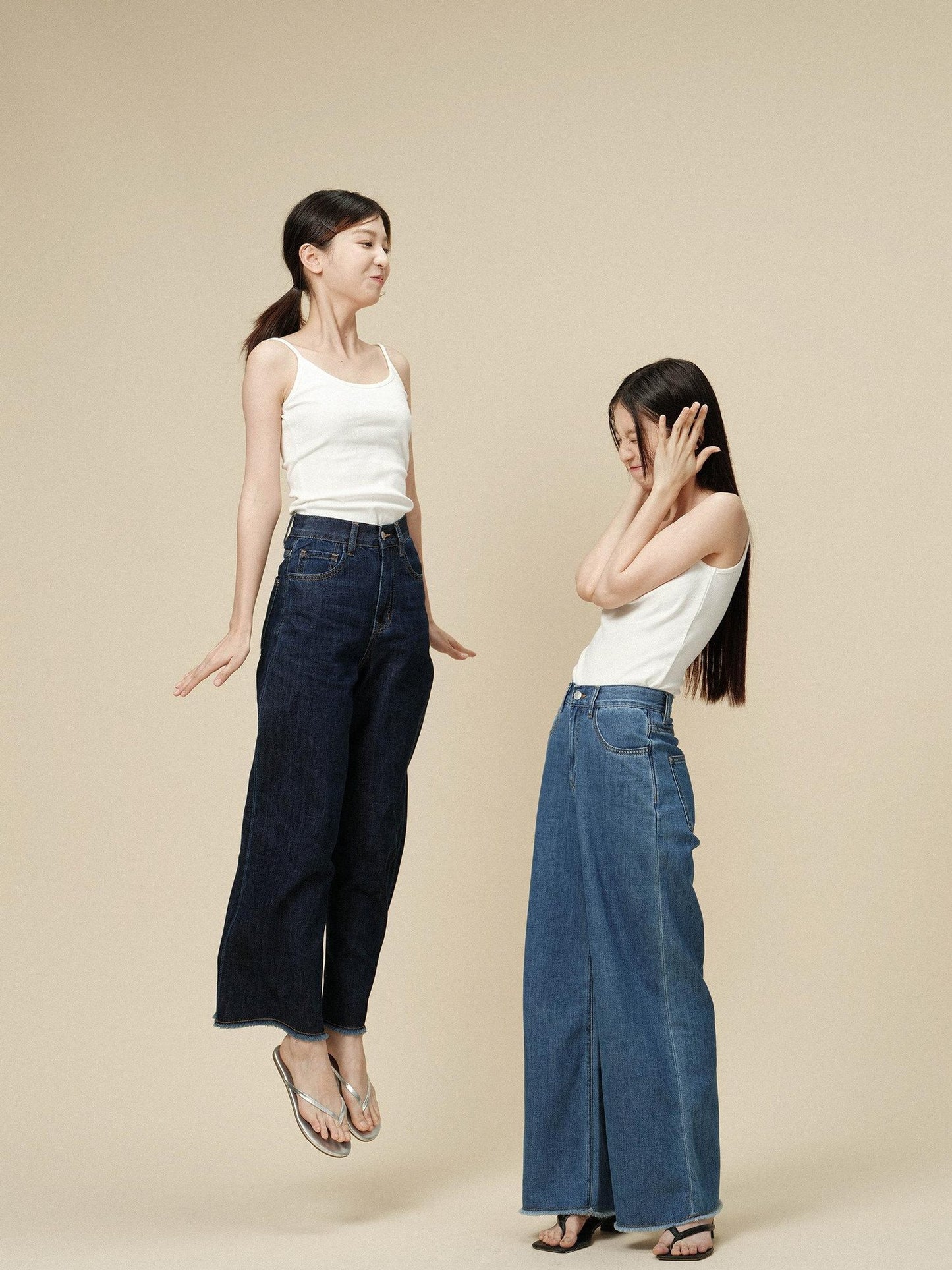 Miroment High Waist Straight Leg Cotton Non Stretch Casual Women Classic Blue Denim Jeans