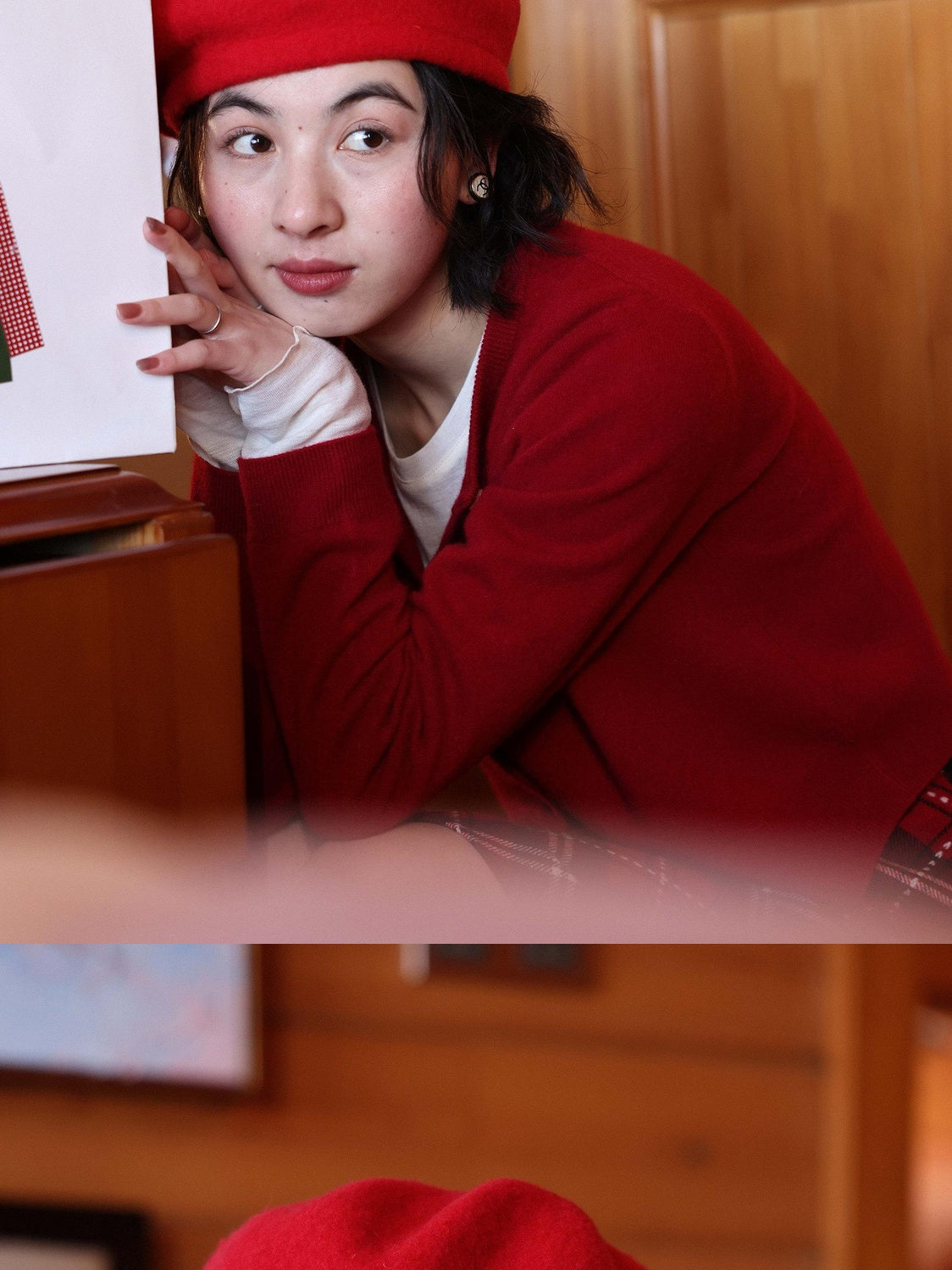 Miroment 100 Percent Cashmere Soft Cardigan Women Dreamy Red Blue Knit Sweaters