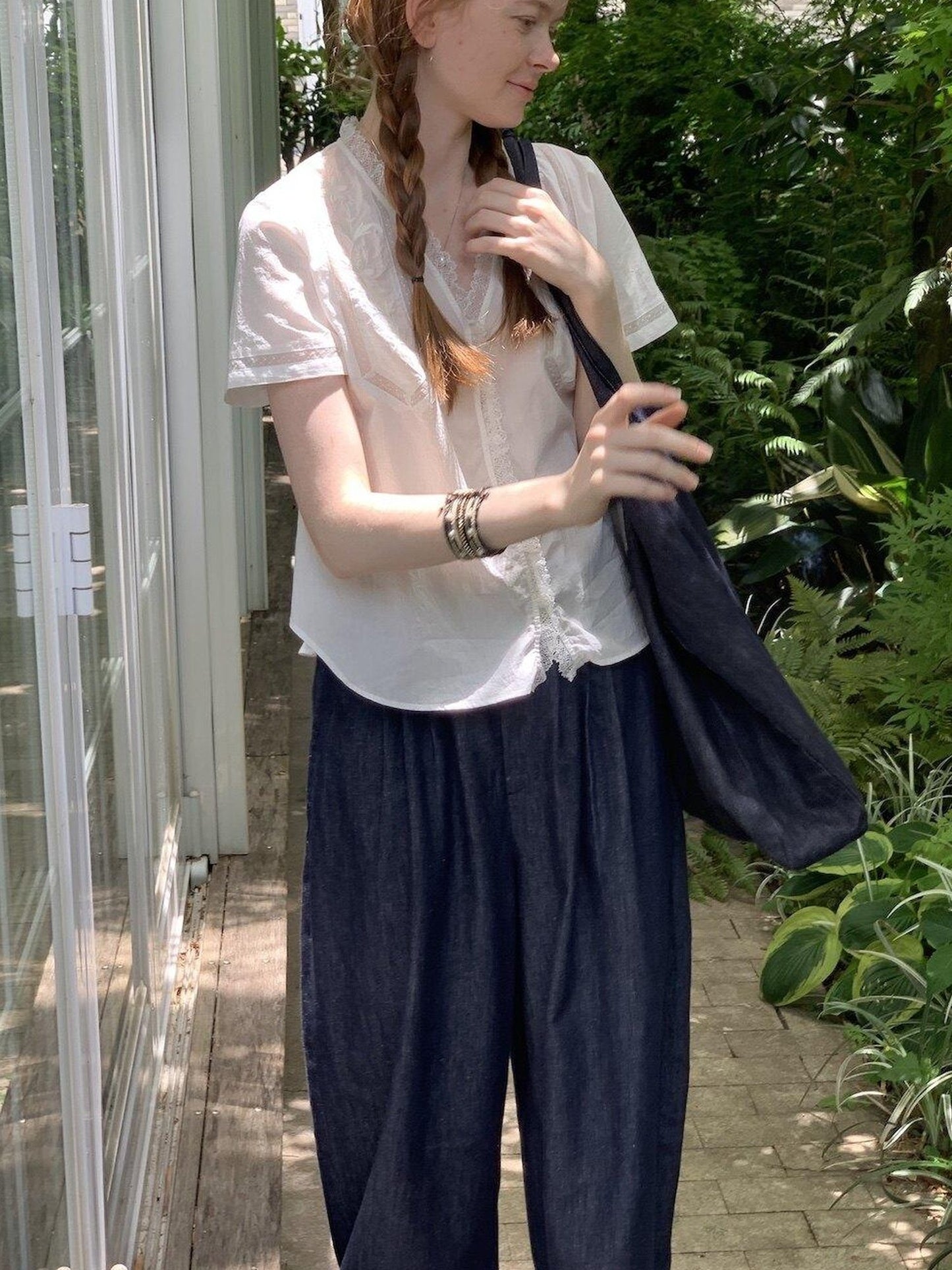 Miroment Versatile High Waist Carrot Straight Elastic Cotton Hemp Women Casual Pants
