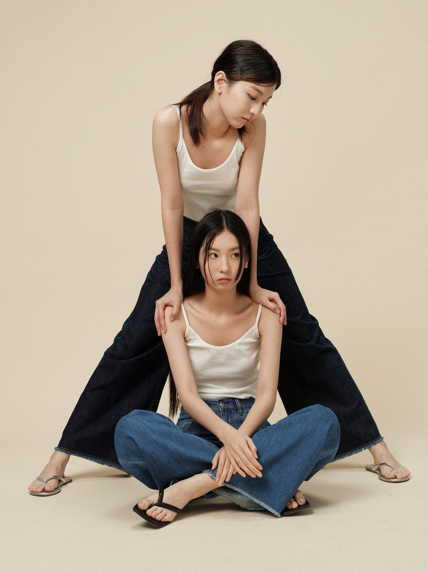 Miroment High Waist Straight Leg Cotton Non Stretch Casual Women Classic Blue Denim Jeans