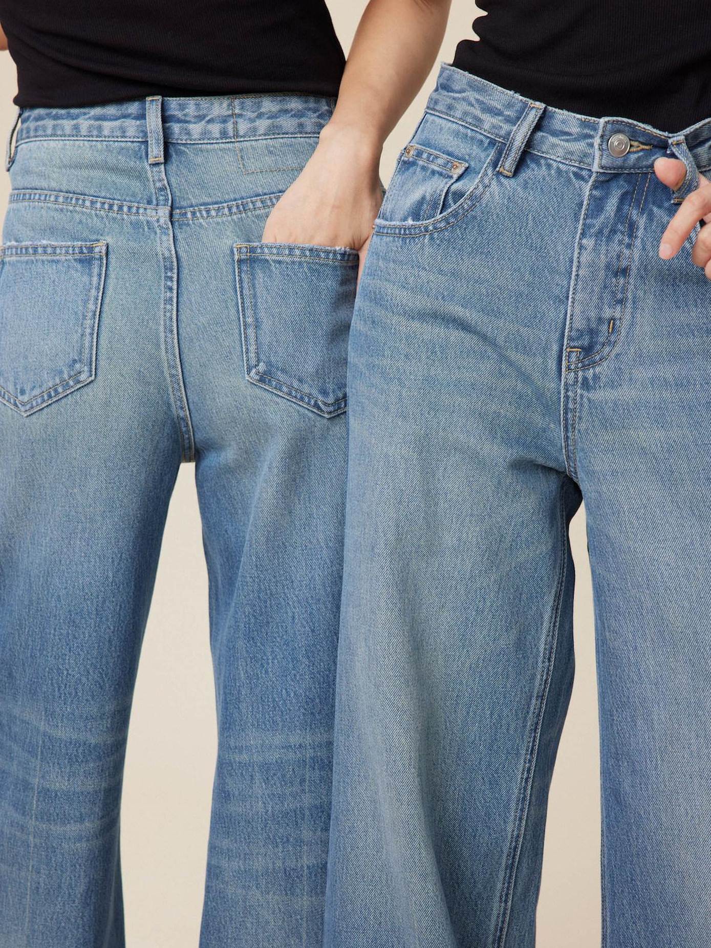 Miroment Vintage Distressed High Waist Loose Fit Cotton Women Classic Denim Jeans