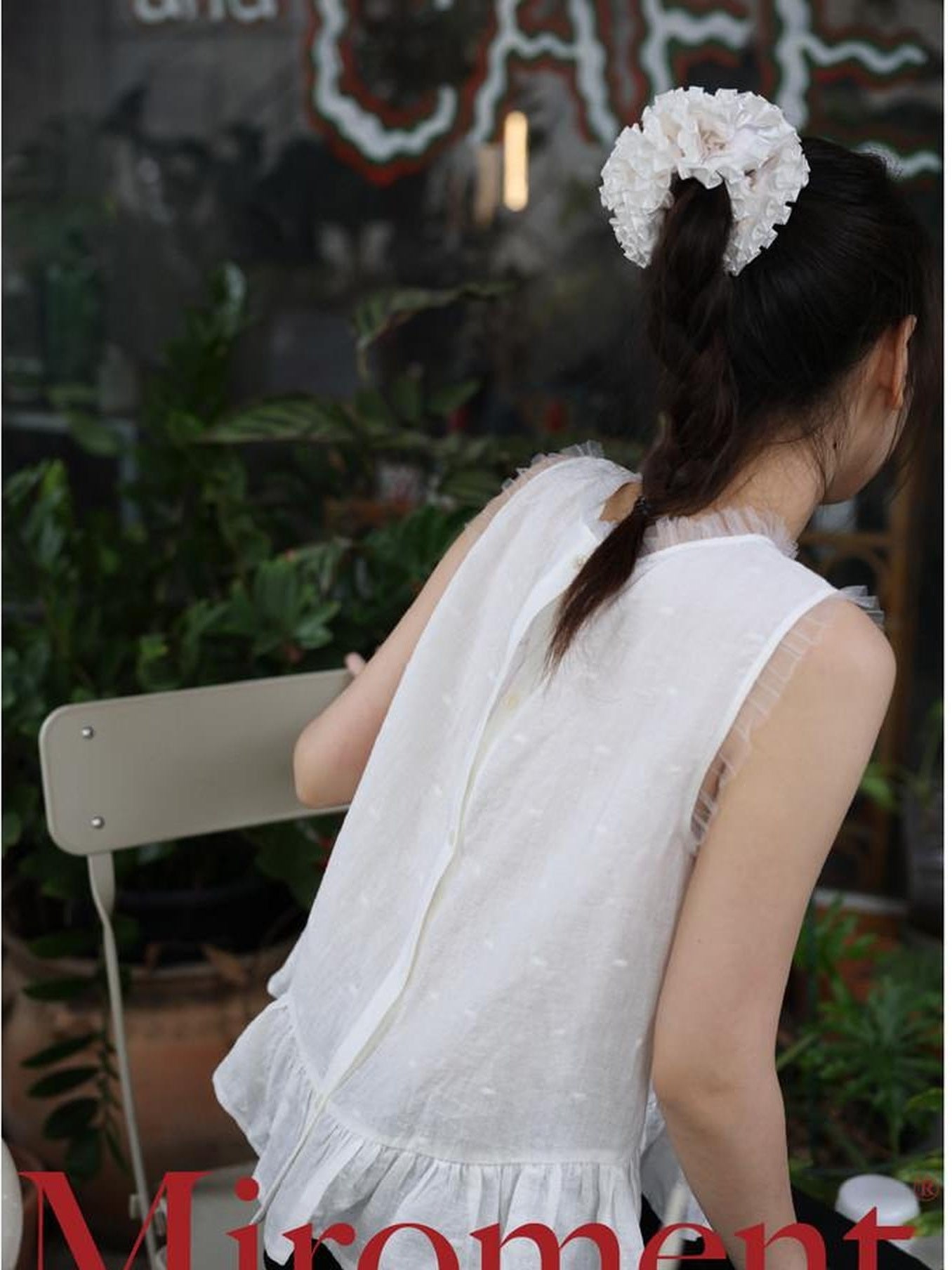 Miroment Breathable Linen Polka Dot Commuter Loose Fit Crew Neck Racerback Tank Tops