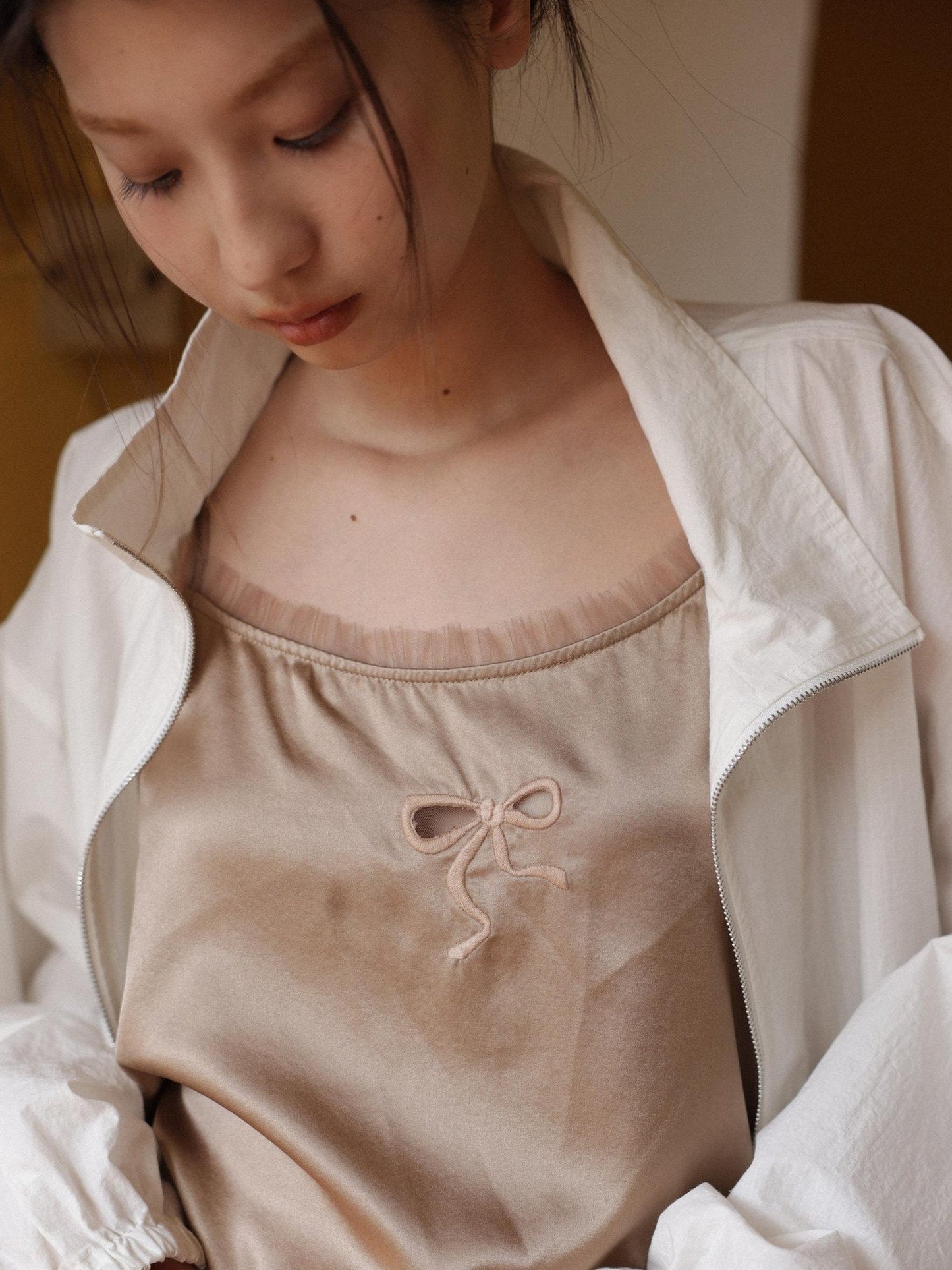 Miroment Stretch Mulberry Silk Versatile Loose Spaghetti Strap Women Cami Tops