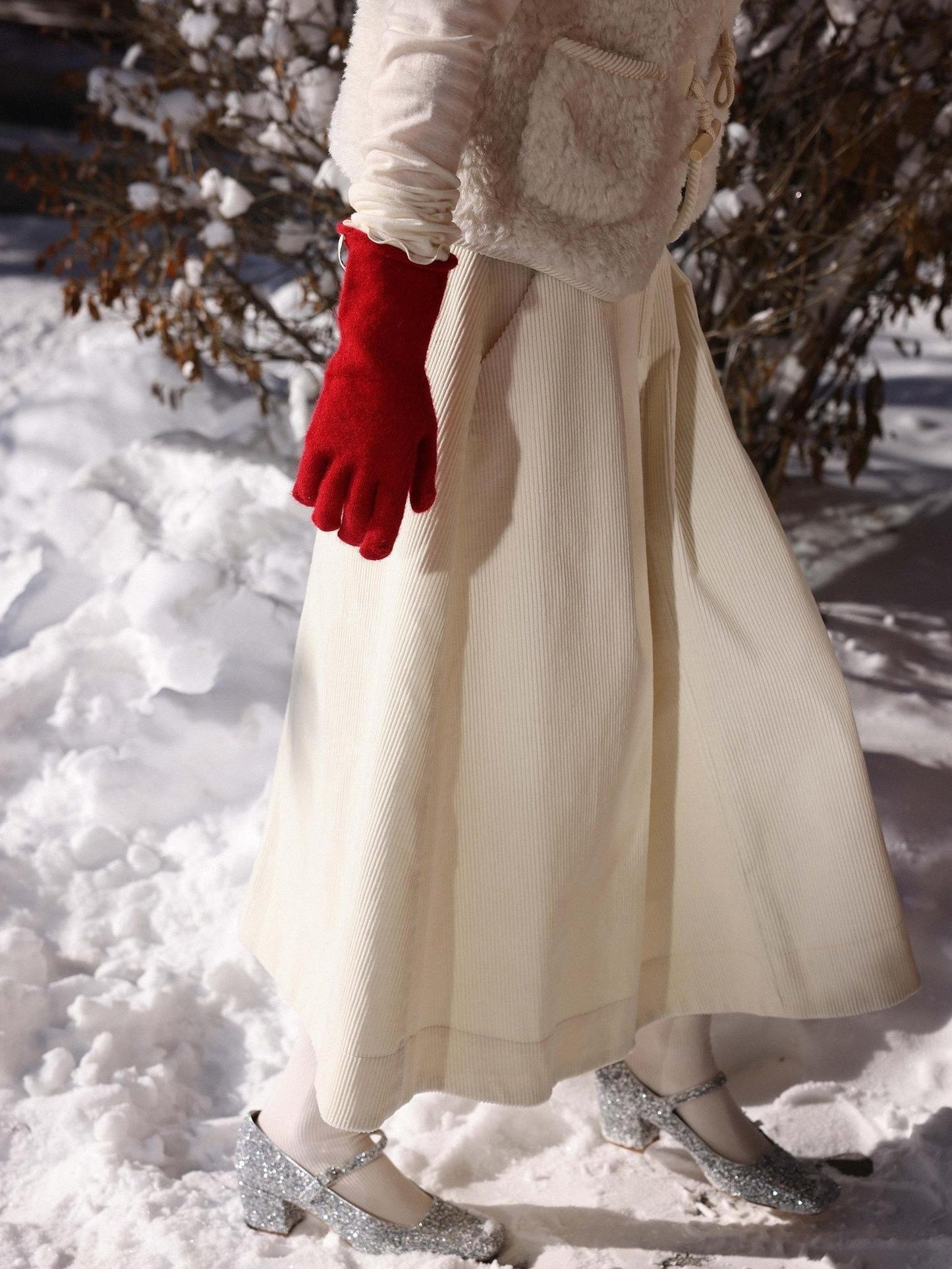 Miroment Lightweight 100% Cotton High Waist Flared Button Pleated Women Midi Skirt