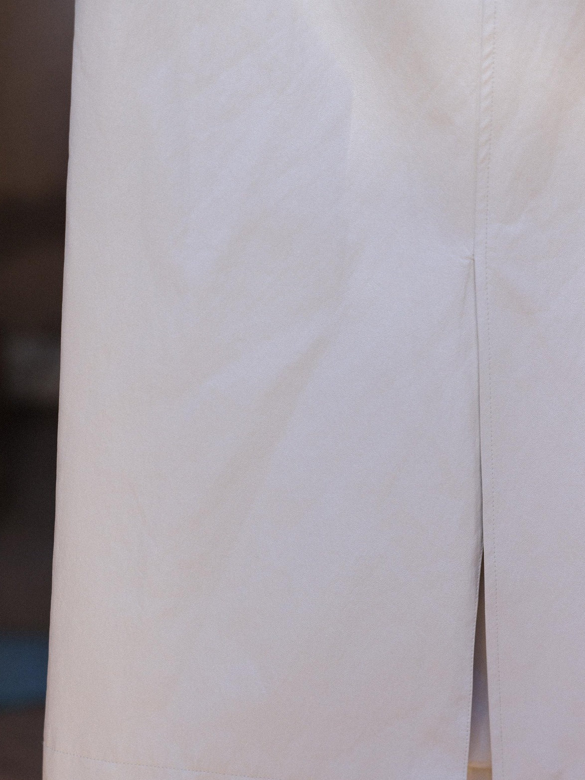 Miroment Stain Resistant Vintage High Waist Pu Zipper Straight Women Commute Midi Skirt
