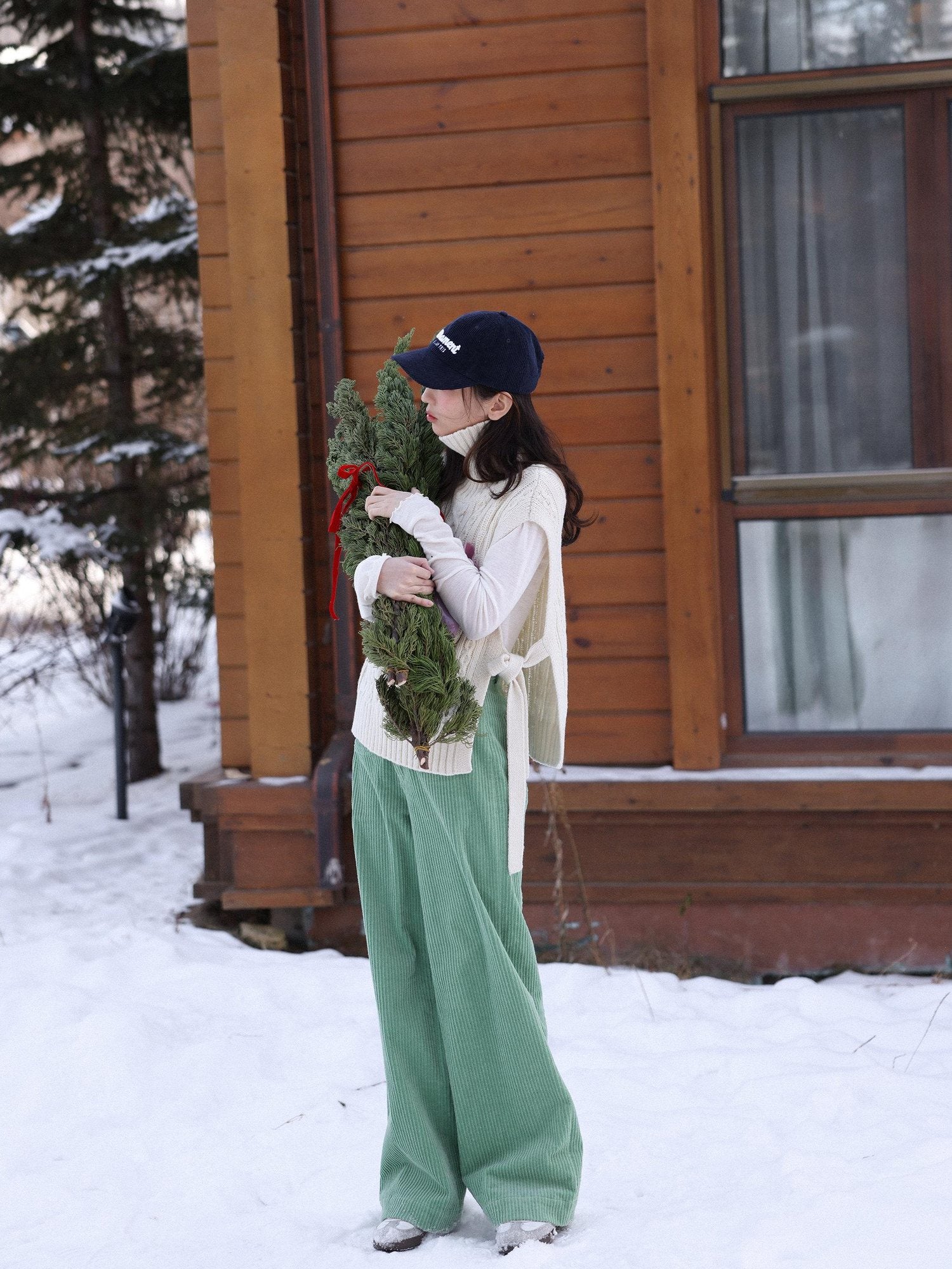 Miroment Premium Cotton High Waist Straight Leg Office Workwear For Women Casual Pants