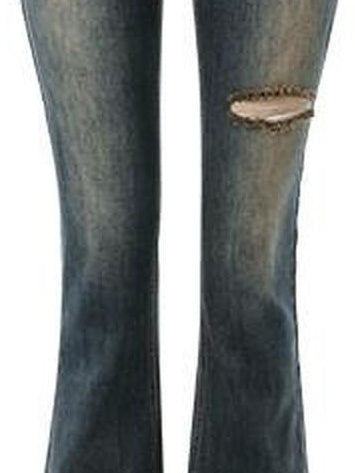 1JINN STUDIO Vintage Faded Thick Denim Slim Natural Waist Women Straight Leg Jeans