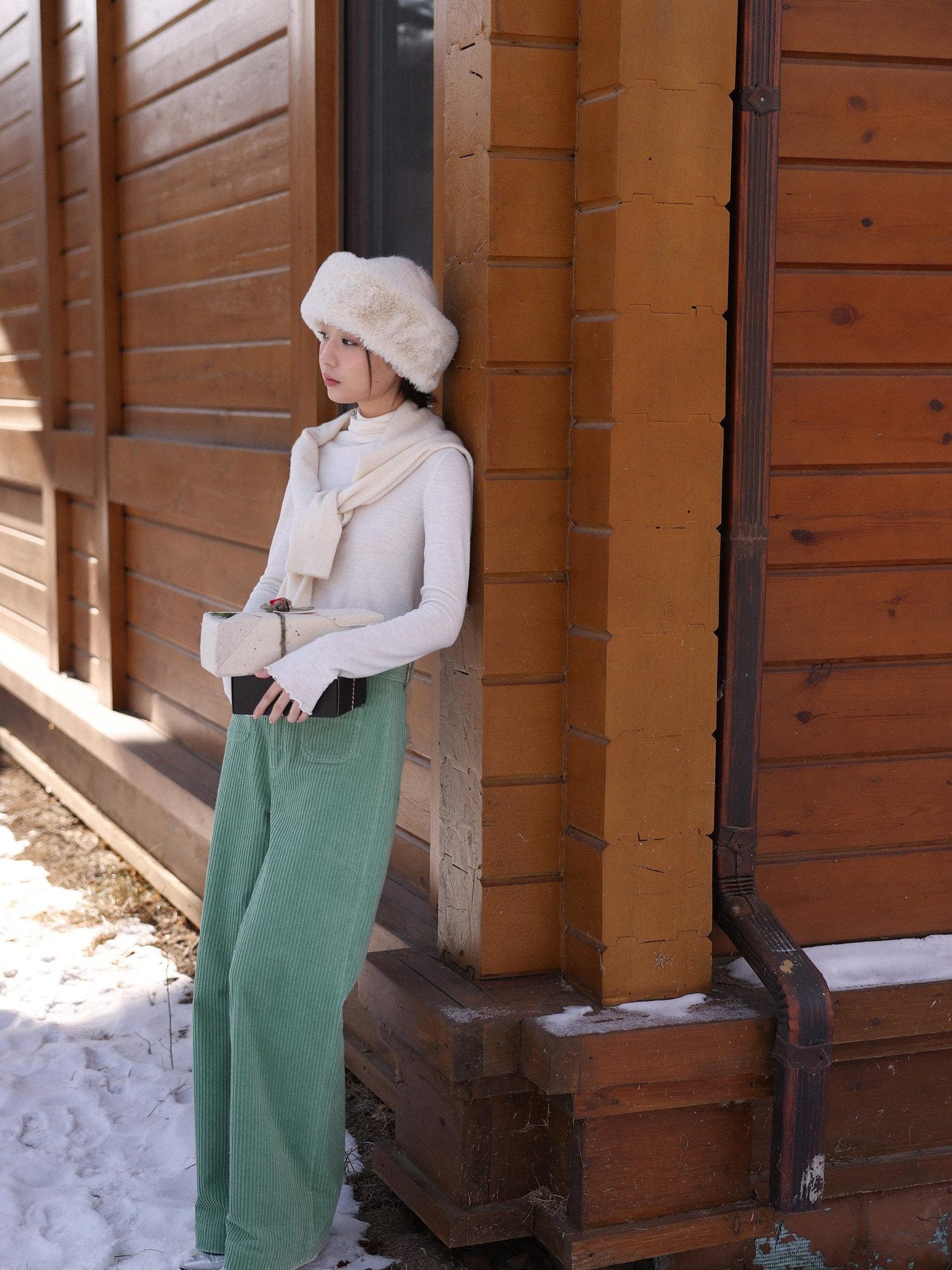 Miroment Premium Cotton High Waist Straight Leg Office Workwear For Women Casual Pants