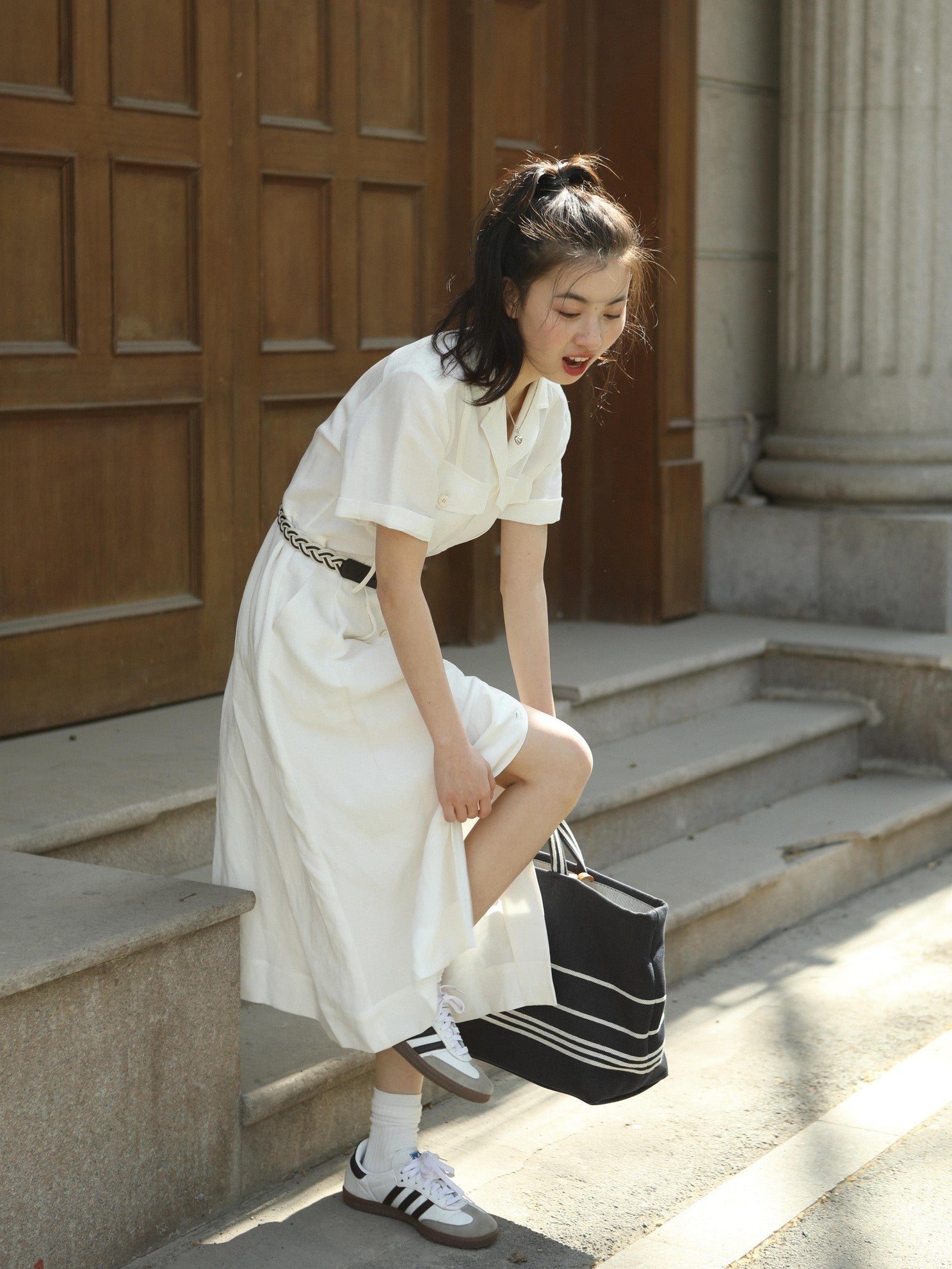 Miroment Full Grain Leather Woven Vintage Belt Women 89 109 Belts & Waist Chains
