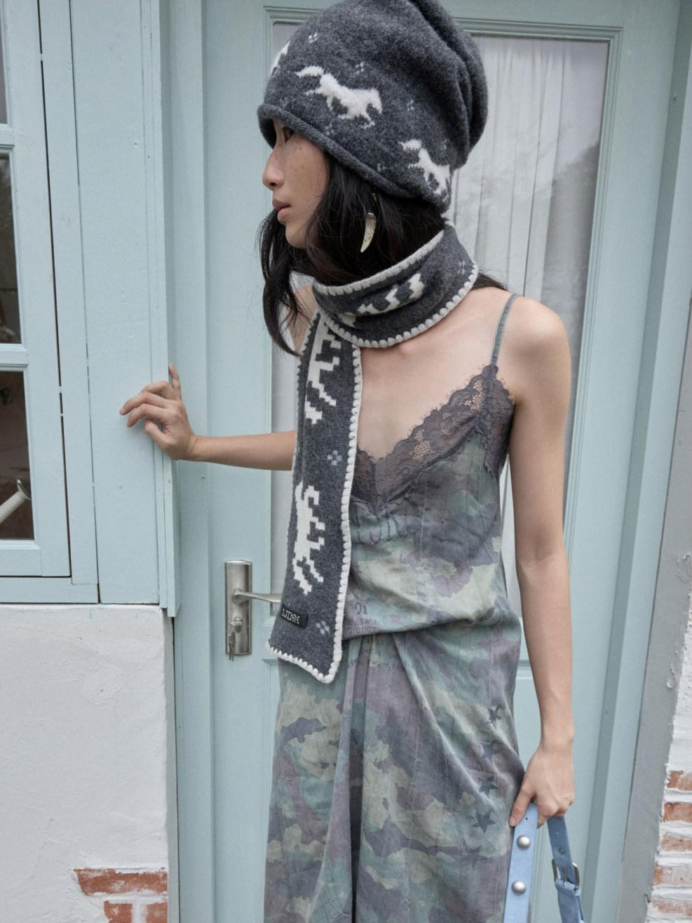 1JINN STUDIO Lyocell Linen Printed V-neck Strappy O Shape Casual Women Camo Maxi Dresses