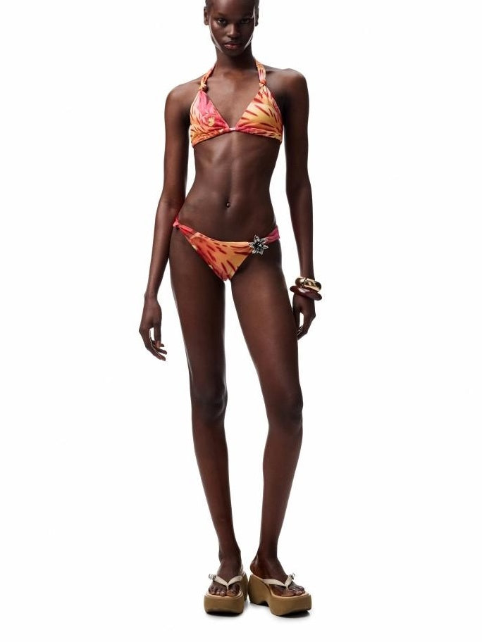 1JINN STUDIO Floral Print Two Piece Removable Chest Pad Casual For Women Top & Shorts Sets