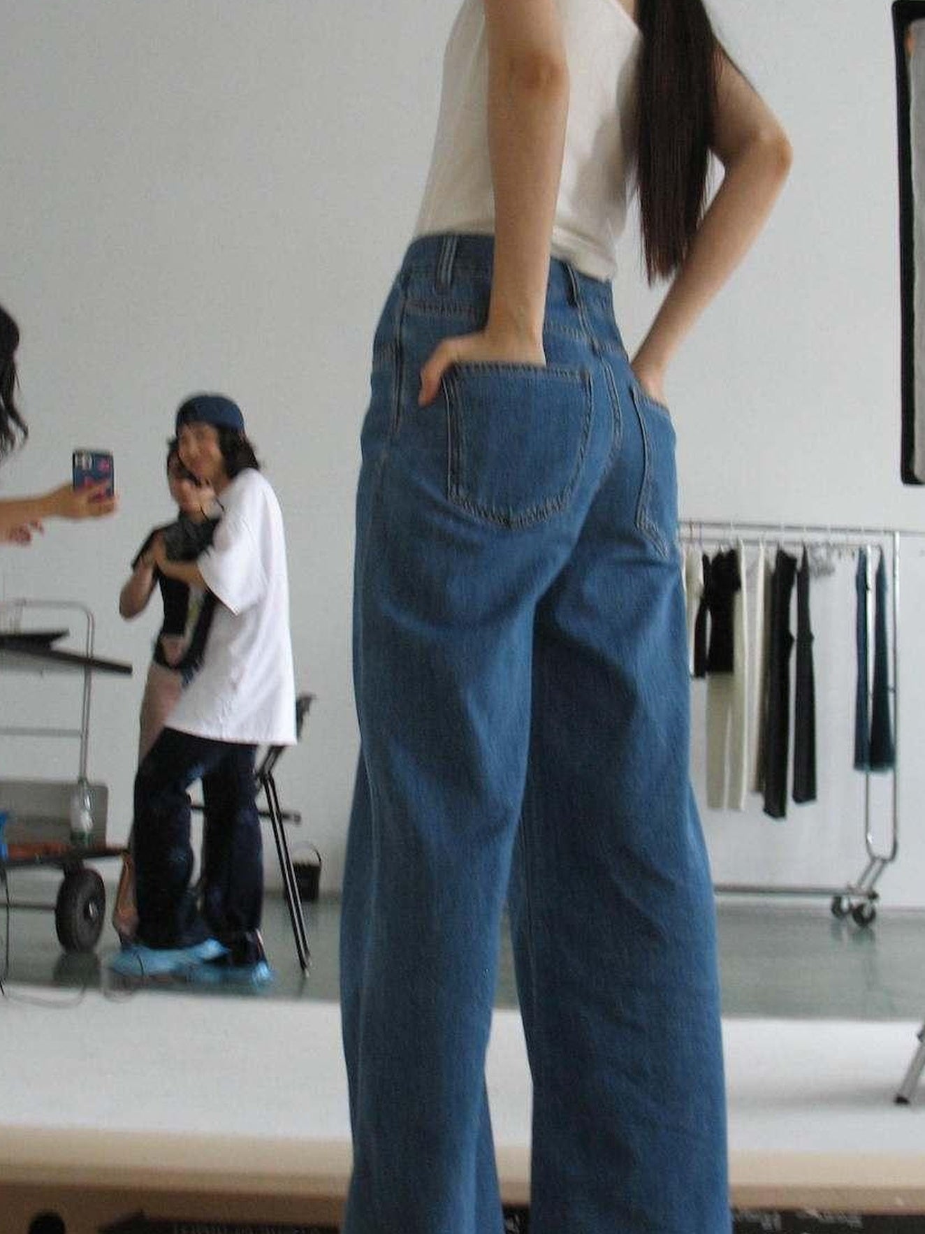Miroment High Waist Straight Leg Cotton Non Stretch Casual Women Classic Blue Denim Jeans