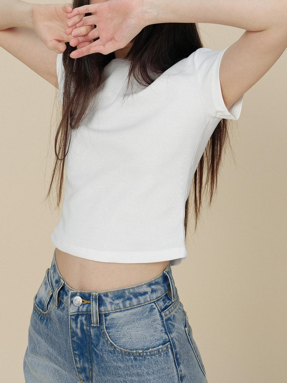 Miroment Soft Cotton Polyester Slim Fit Crop Round Neck Office Solid Fitted Tank Tops