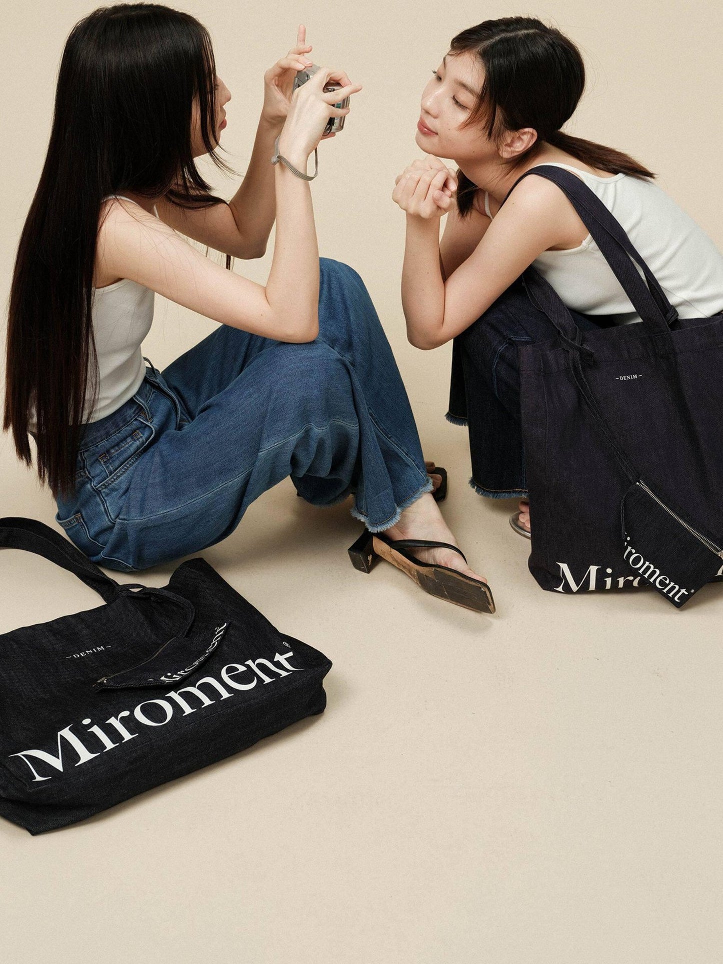 Miroment Indigo Open Top Casual Minimalist Shoulder Versatile Everyday Women'S Handbag