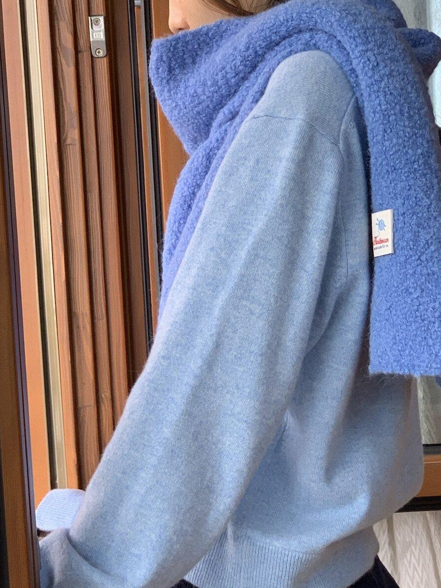 Miroment Soft Pure Wool Matching Gloves Set Classic Knit Unisex Scarves