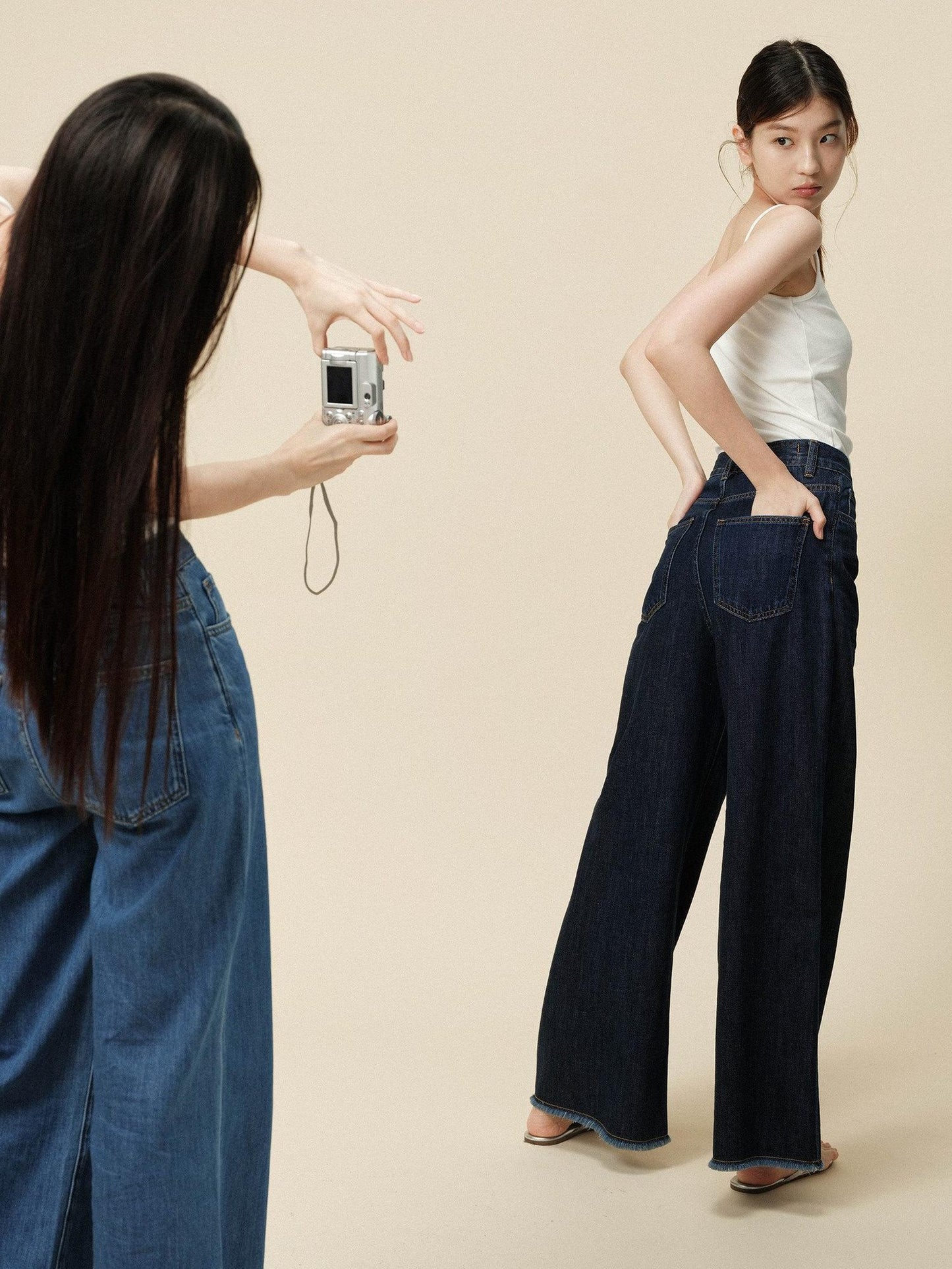 Miroment High Waist Straight Leg Cotton Non Stretch Casual Women Classic Blue Denim Jeans