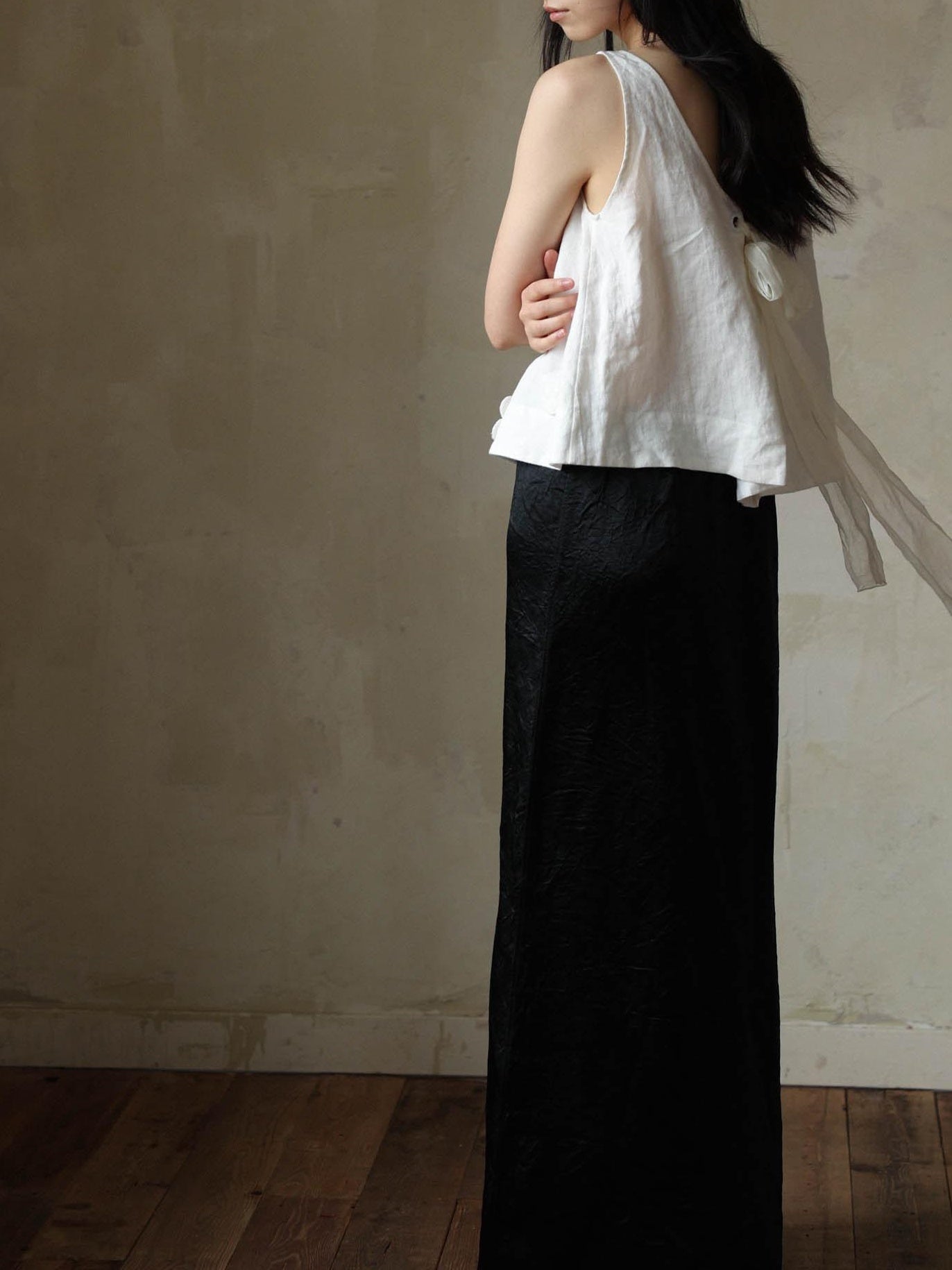 Miroment Linen Embroidered Jacquard Twist Loose H Silhouette Sleeveless Women Knit Sweater