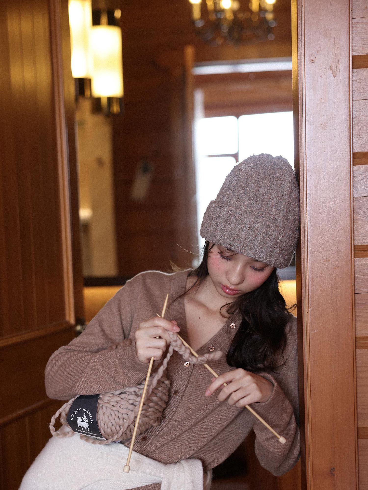 Miroment Ultra Soft Pure Cashmere Colorblock V-neck Button Cardigan Women Knit Sweater