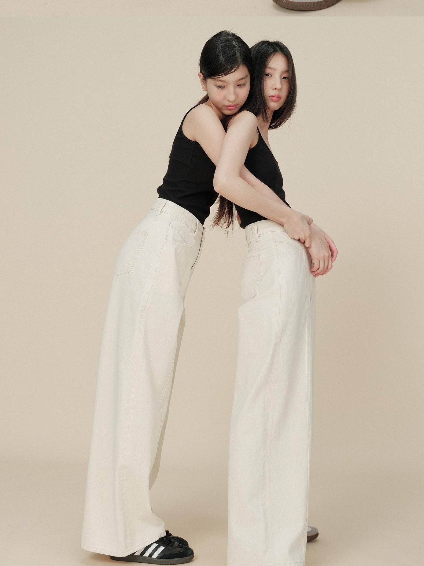 Miroment Versatile Durable High Waist Wide Leg Zipper Fly Cotton Women Denim Jeans