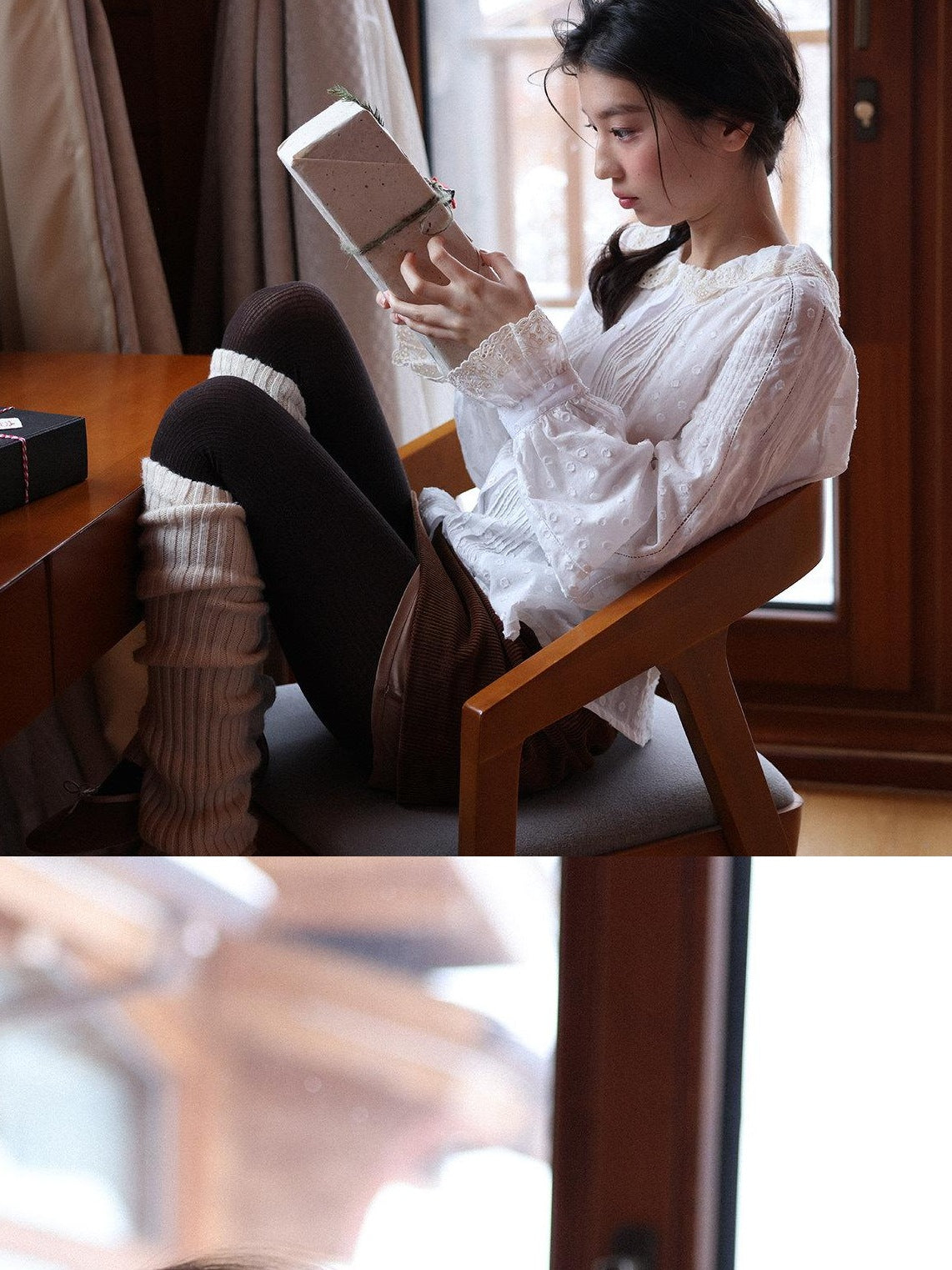 Miroment Breathable Cotton Embroidered Polka Dot Cropped Artsy Women White Shirt
