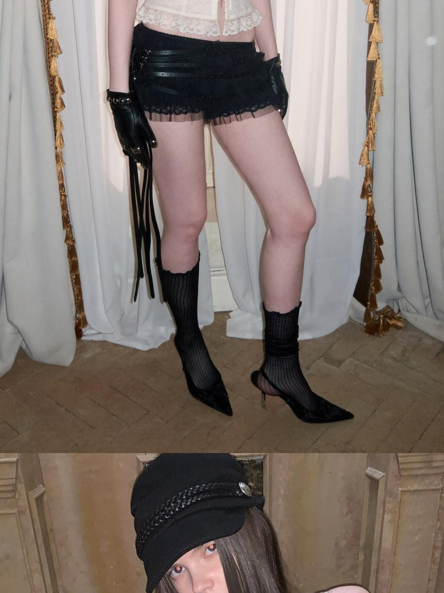 1JINN STUDIO Lightweight Polyester Casual Slim Low Waist Women Black Beige Mini Shorts