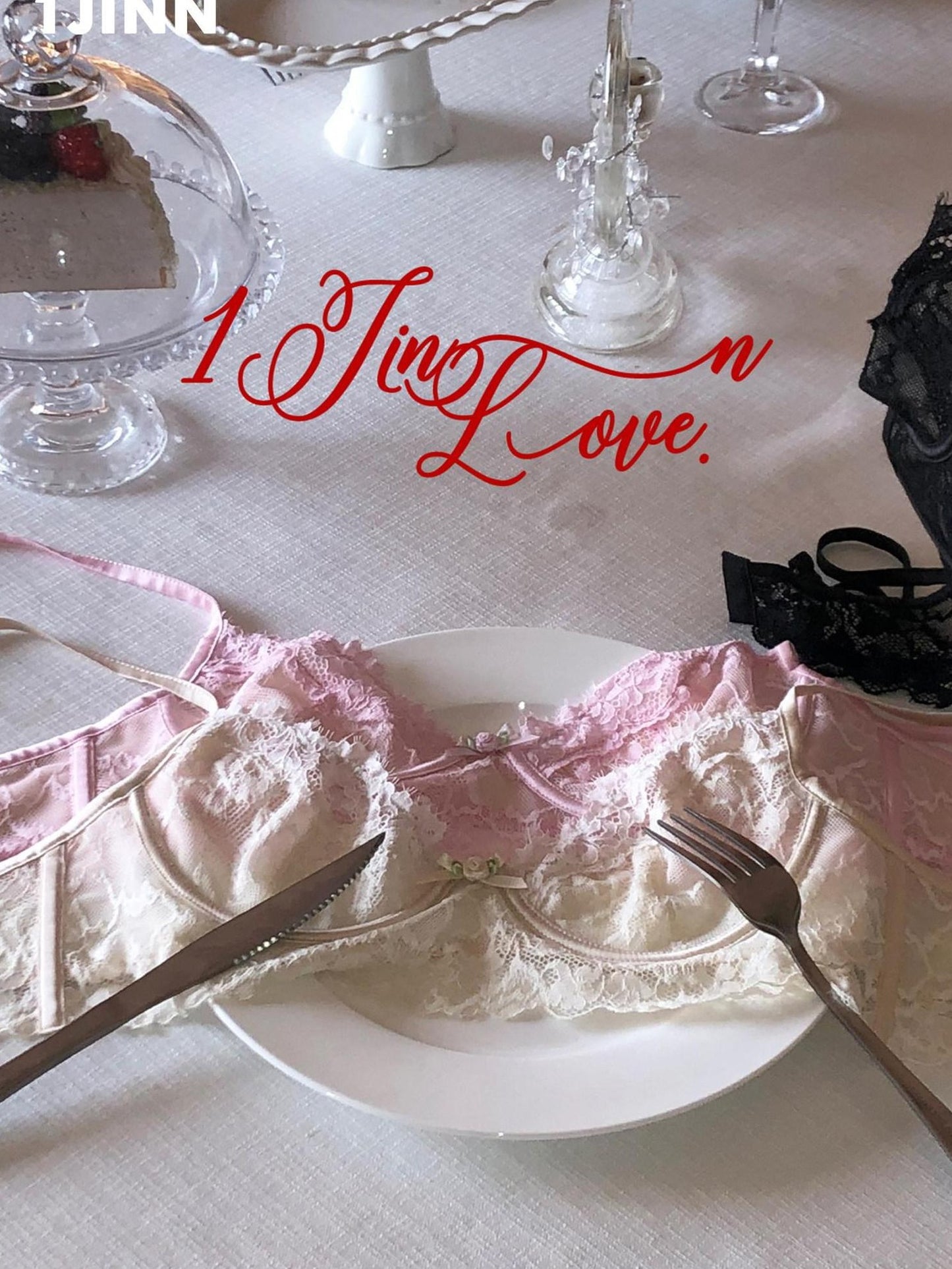 1JINN STUDIO Soft Underwire Push Up French Lace Trim U Shape Strap Tube Tops