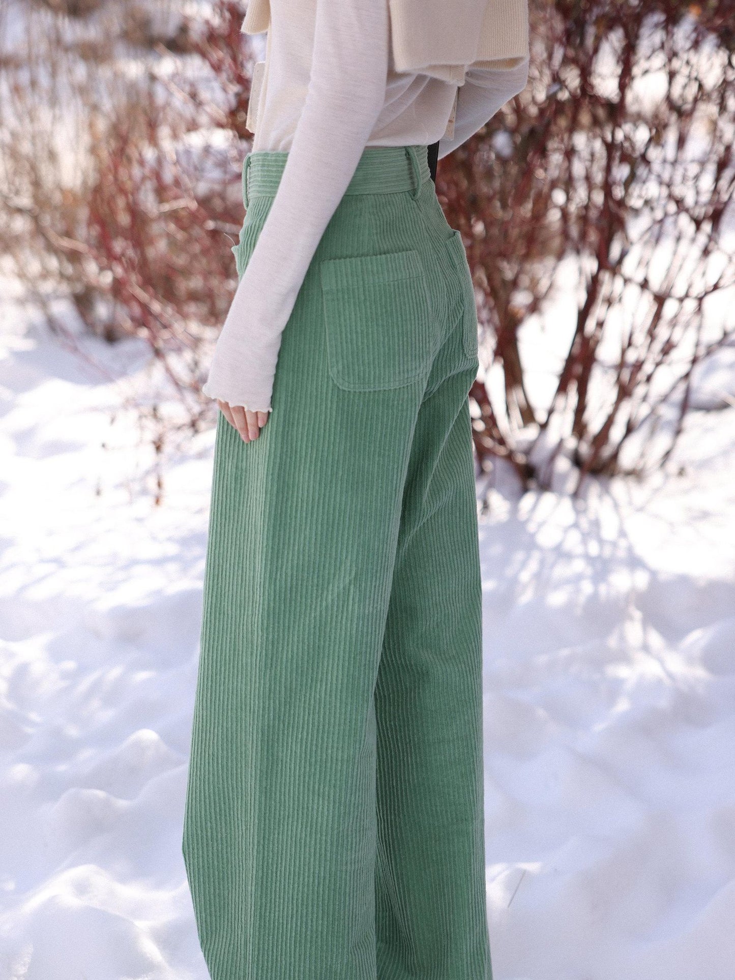 Miroment Premium Cotton High Waist Straight Leg Office Workwear For Women Casual Pants
