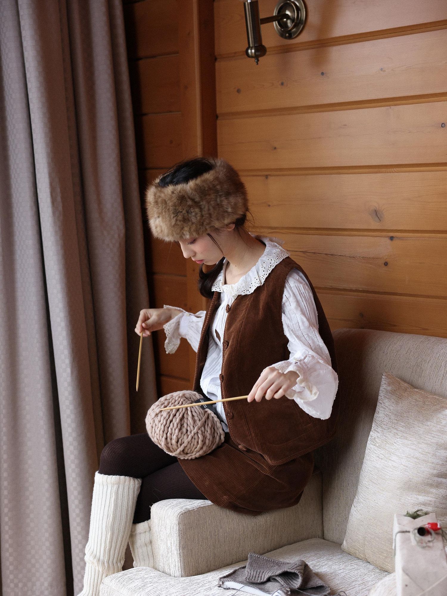 Miroment Pure Cotton College Style Cardigan Single Breasted Layering Buttoned Casual Vest