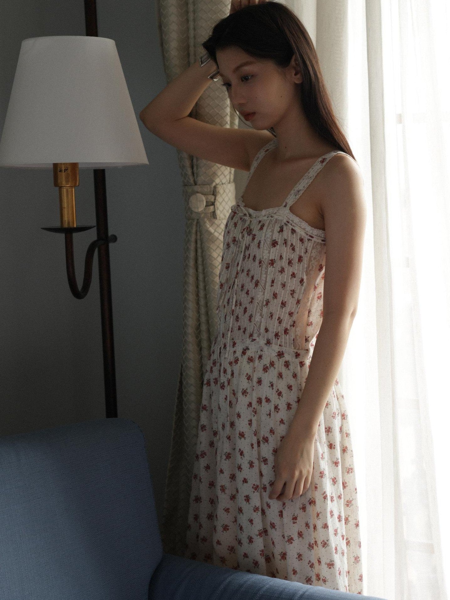 Miroment Bali Gauze Cotton High Waist Printed Sleeveless Floral Casual Maxi Dresses