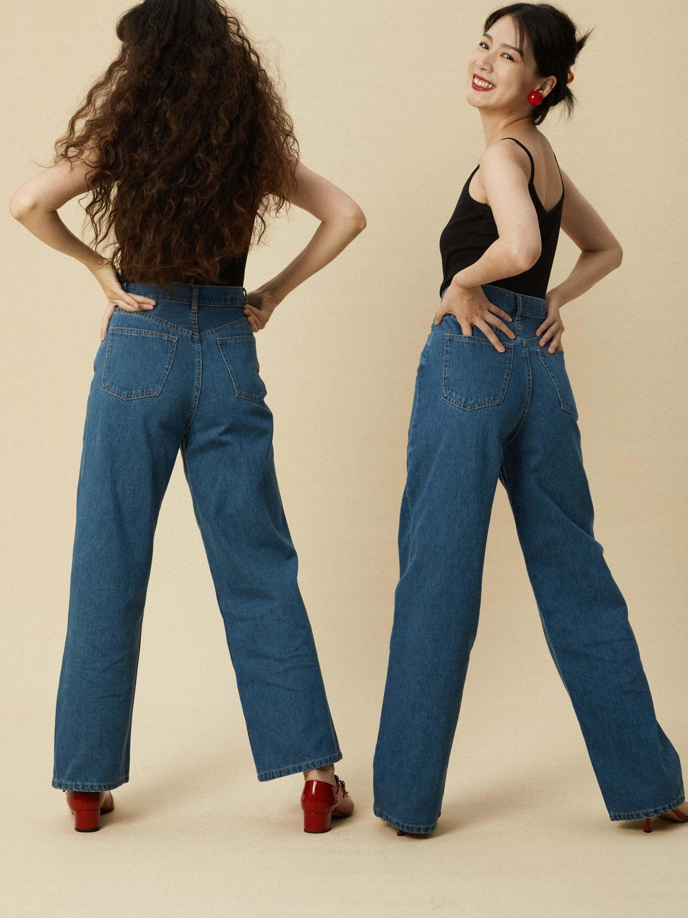 Miroment High Waist Vintage Straight Leg Non Stretch Cotton Women Classic Denim Jeans