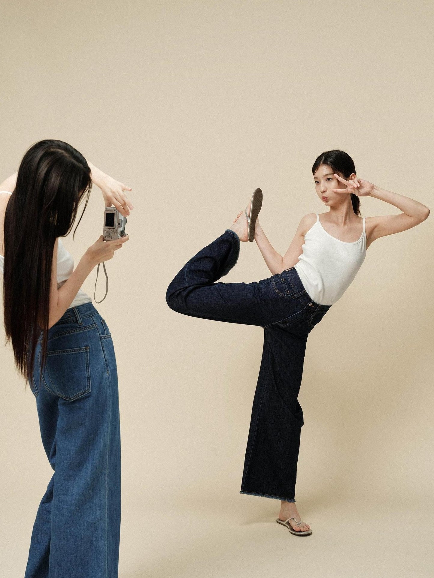 Miroment High Waist Straight Leg Cotton Non Stretch Casual Women Classic Blue Denim Jeans