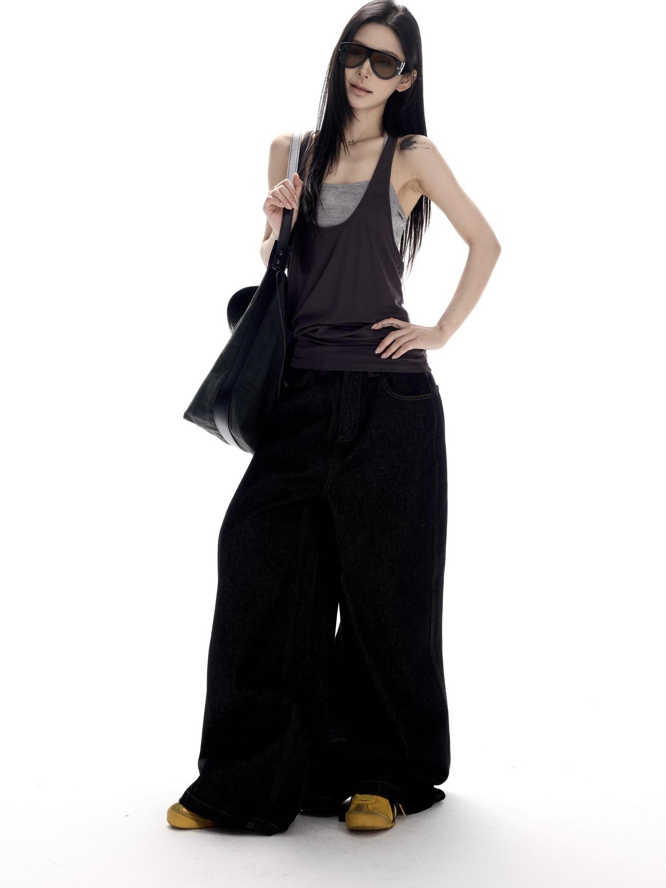 CrushOnit Breathable Lyocell Backless Loose U Neck Y Strap Women Stretch Layer Tank Tops