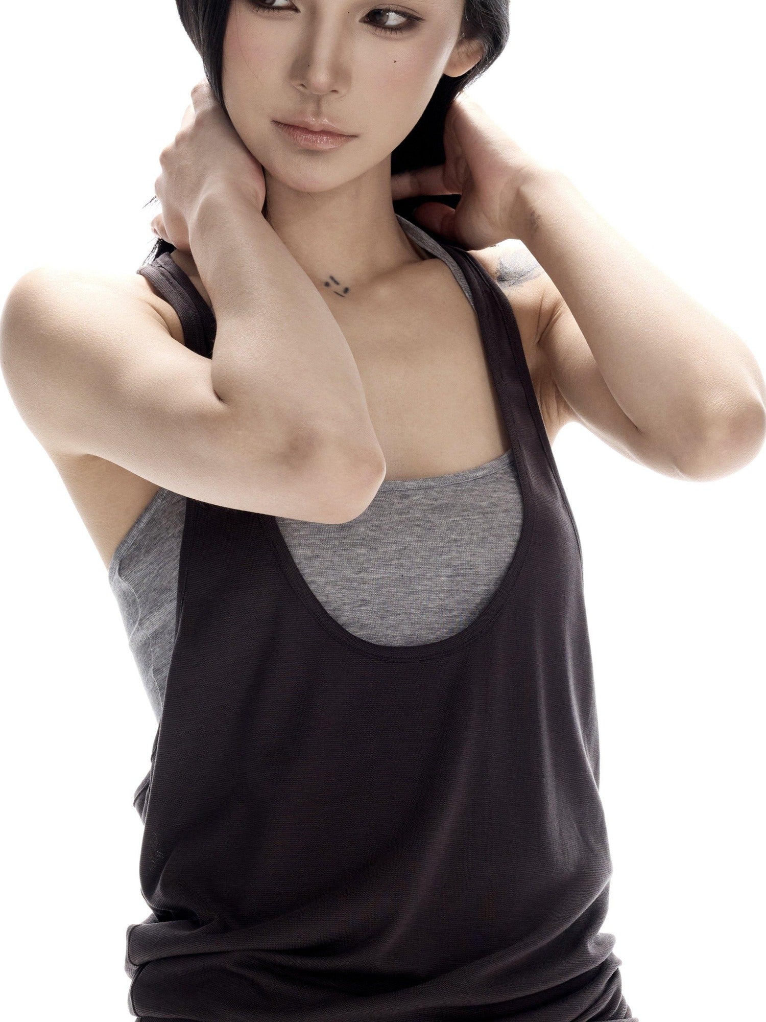 CrushOnit Breathable Lyocell Backless Loose U Neck Y Strap Women Stretch Layer Tank Tops