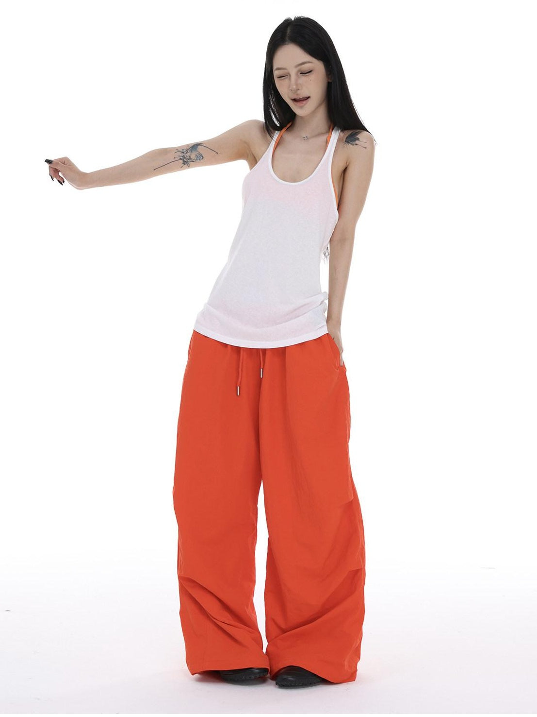 CrushOnit Lightweight 100% Cotton Straight Fit Racerback White Basic Tank Tops
