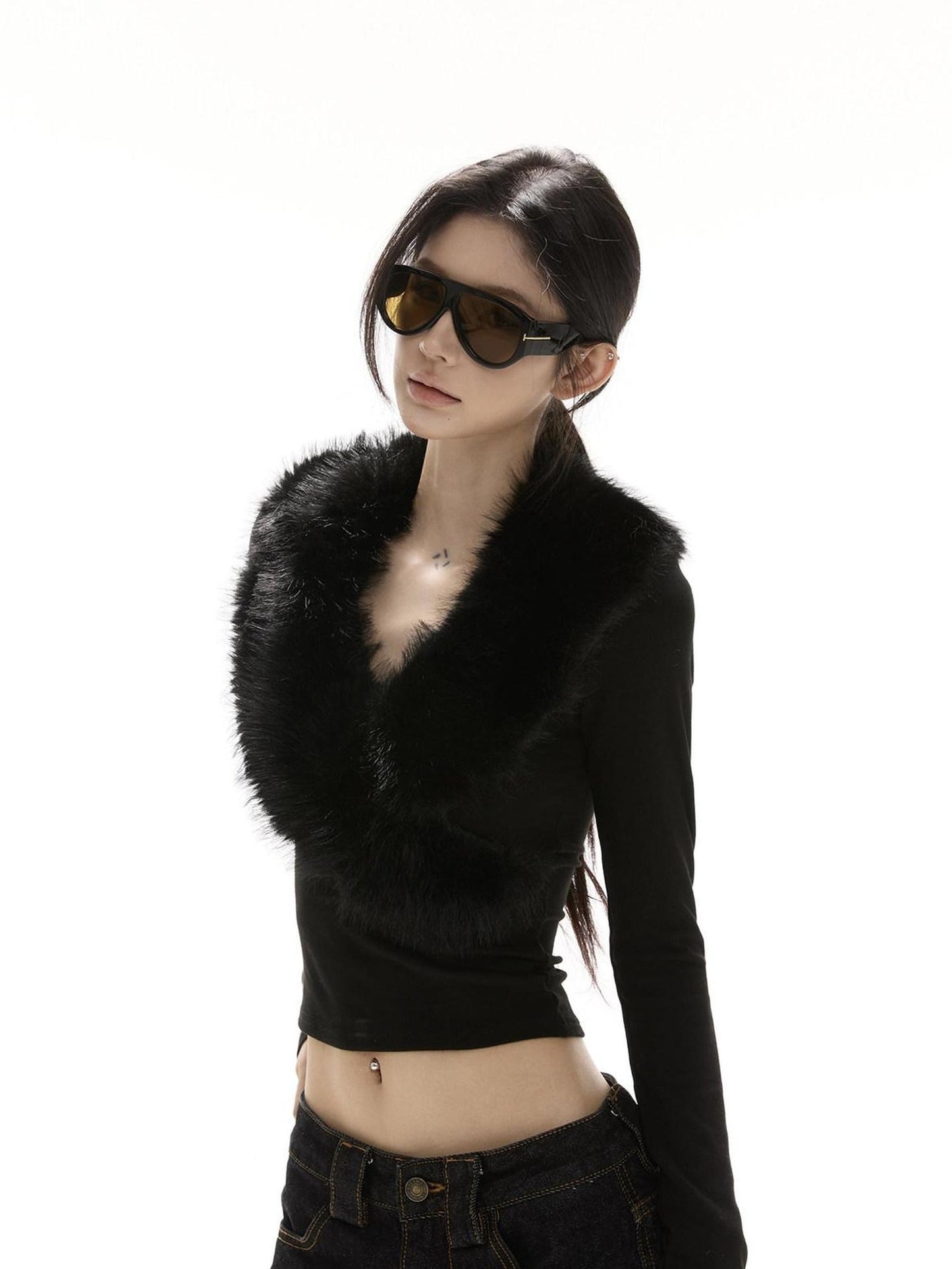 CrushOnit Soft Breathable Cotton Spandex Slim V-neck Ribbed Pullover Women Sweaters