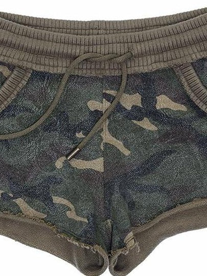 1JINN STUDIO 100 Percent Cotton Slim Fit Low Rise Casual Womens Camo Black Grey Mini Shorts