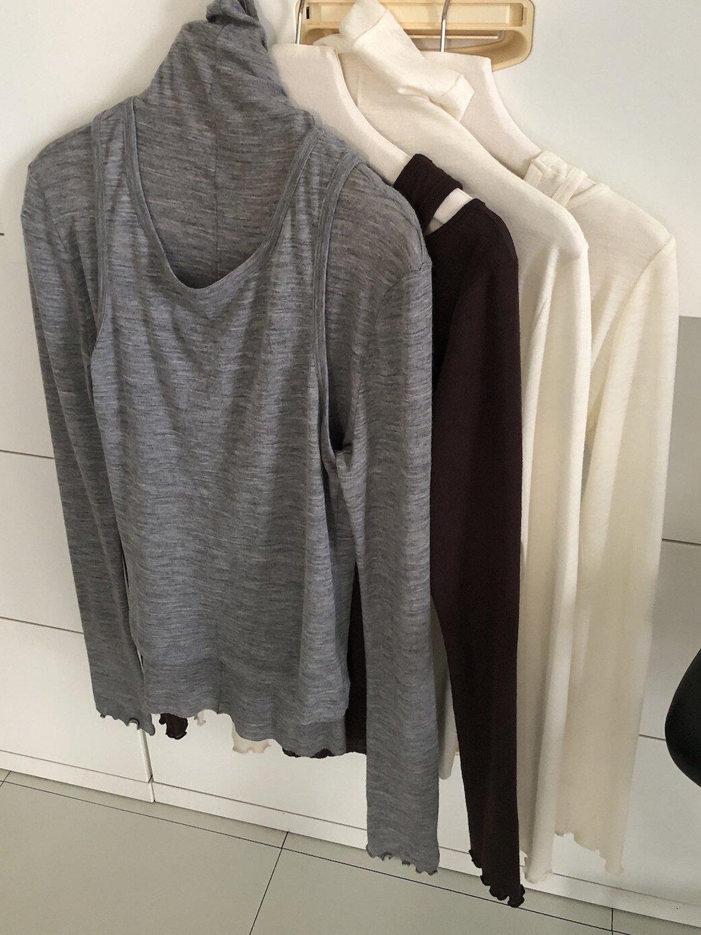 Miroment Cozy Wool Blend Colorblock Layered Slim Fit Everyday Tank Tops
