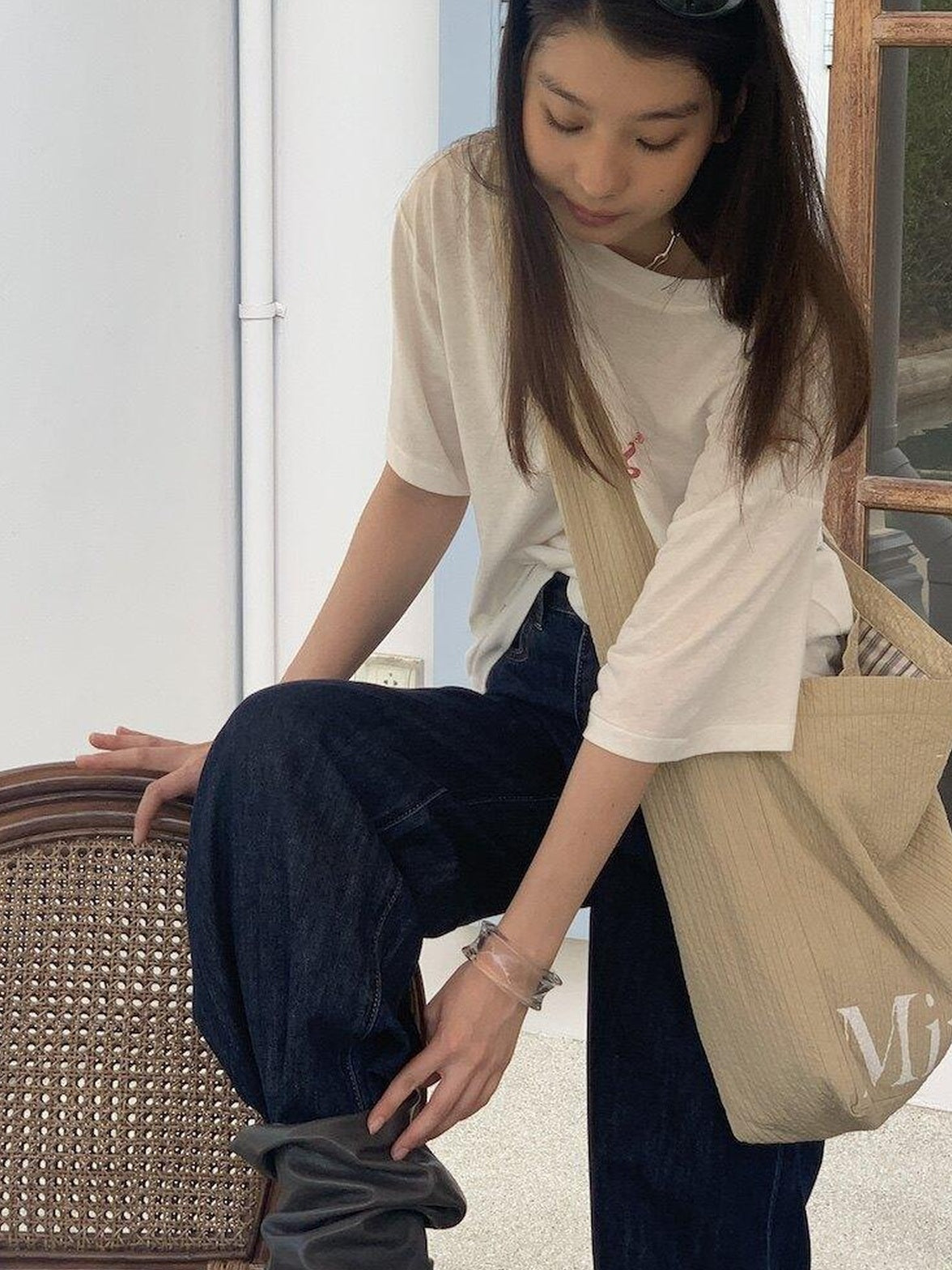 Miroment High Waist Straight Leg Cotton Non Stretch Casual Women Classic Blue Denim Jeans